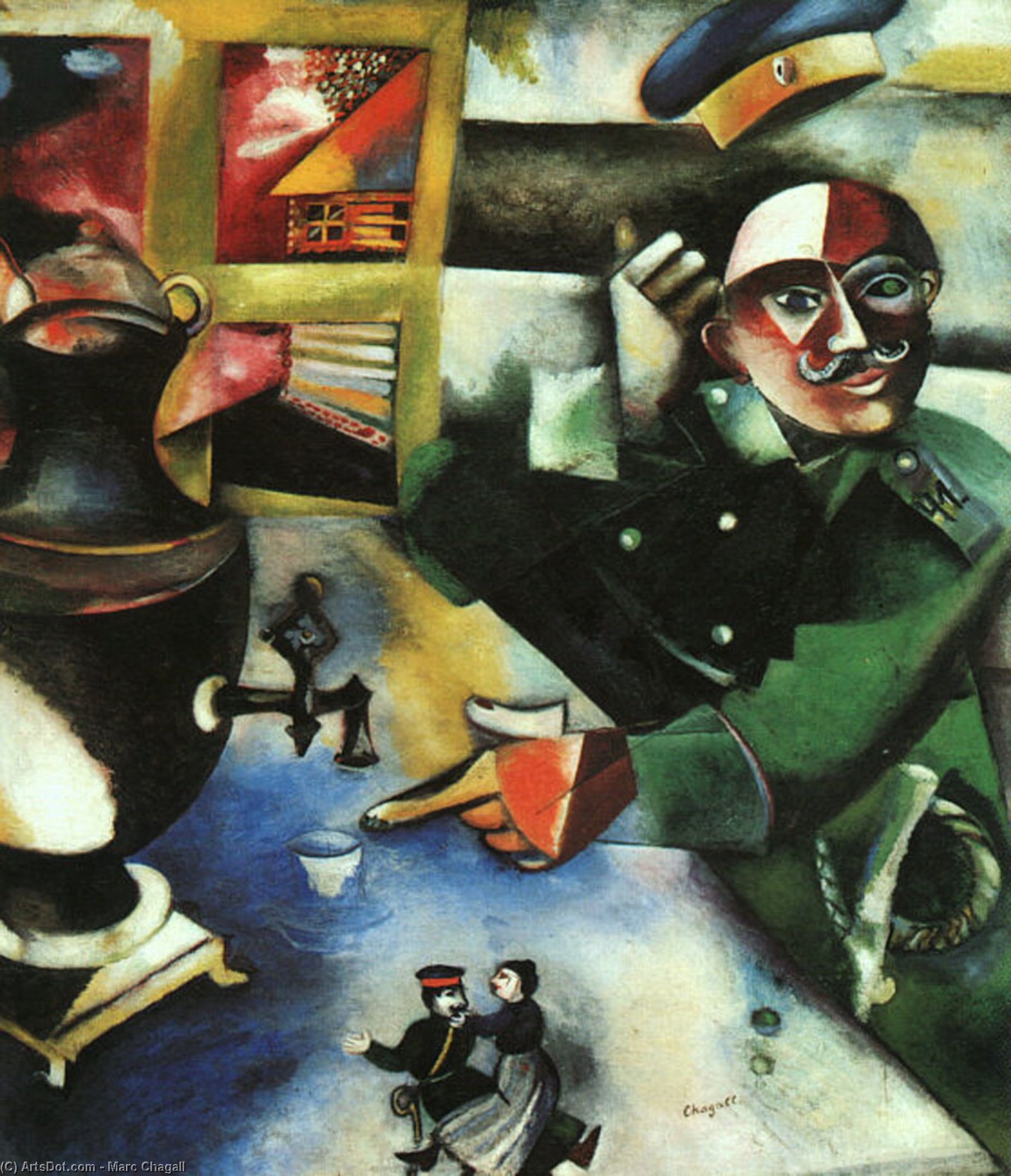 Der Soldat Trinkt, Öl Auf Leinwand, Die Solo — Marc Chagall