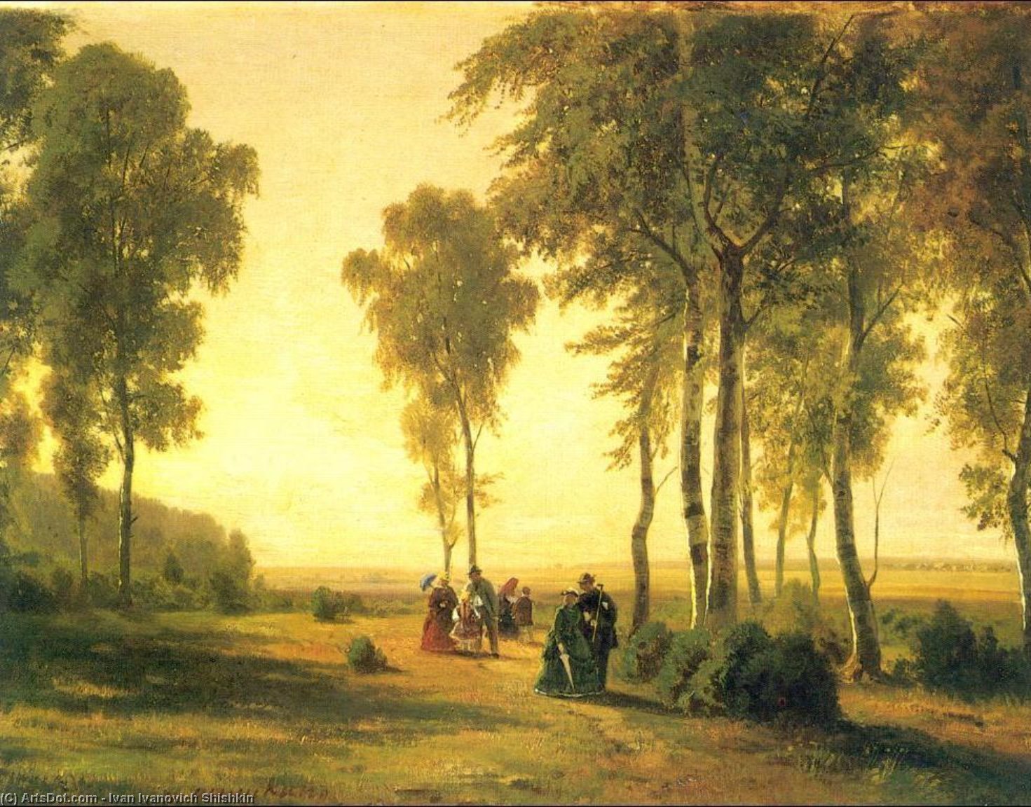 Ivan Ivanovich Shishkin - Landscape with walking