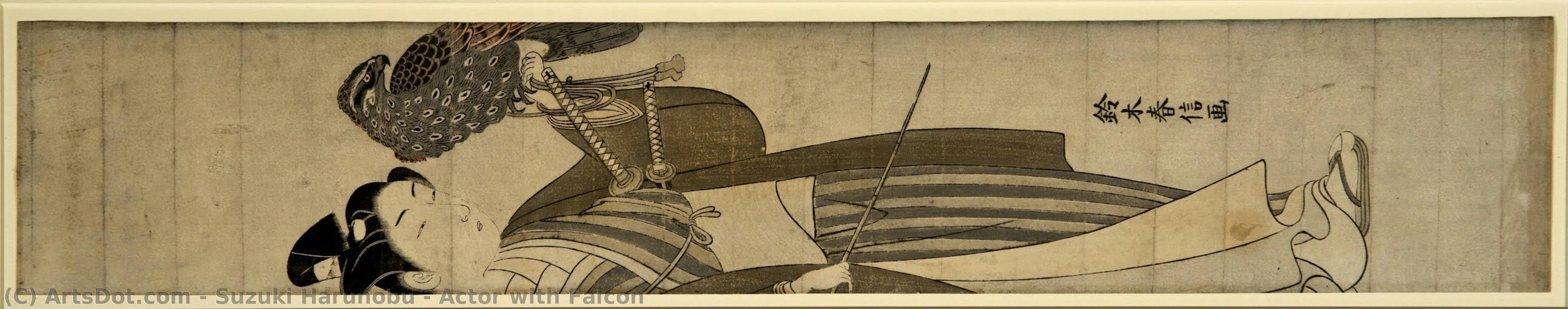 Actor With Falcon — Suzuki Harunobu