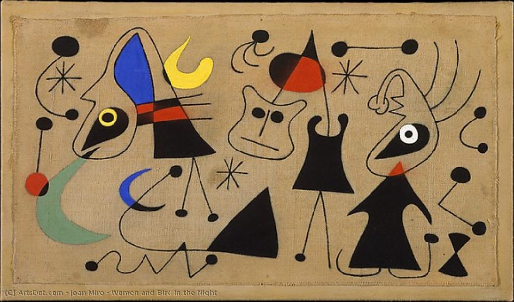 Donne E Uccello Nella Notte — Joan Miró