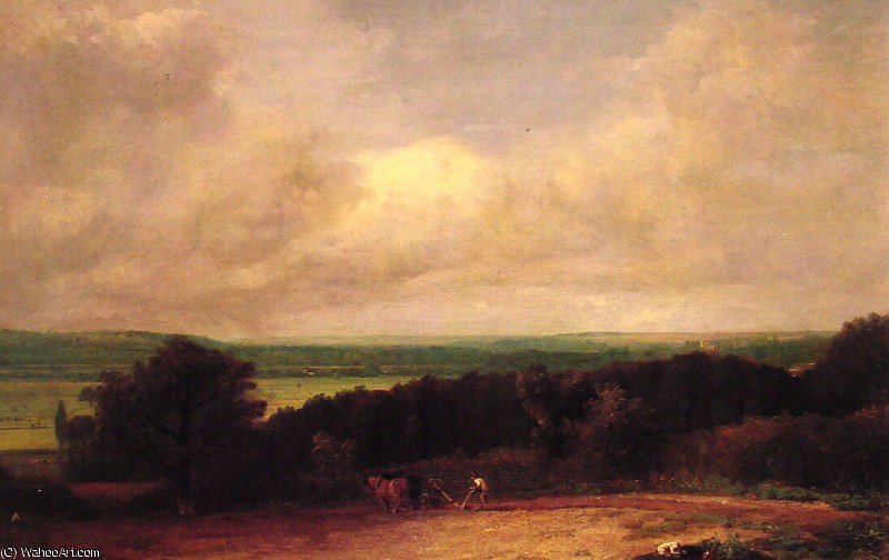 Джон Констебл - Landscape ploughing scene in Suffolk