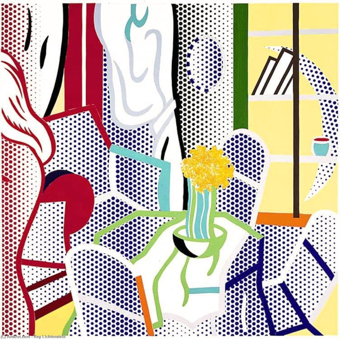 Roy Lichtenstein - Collage for Interior with Nude Leaving