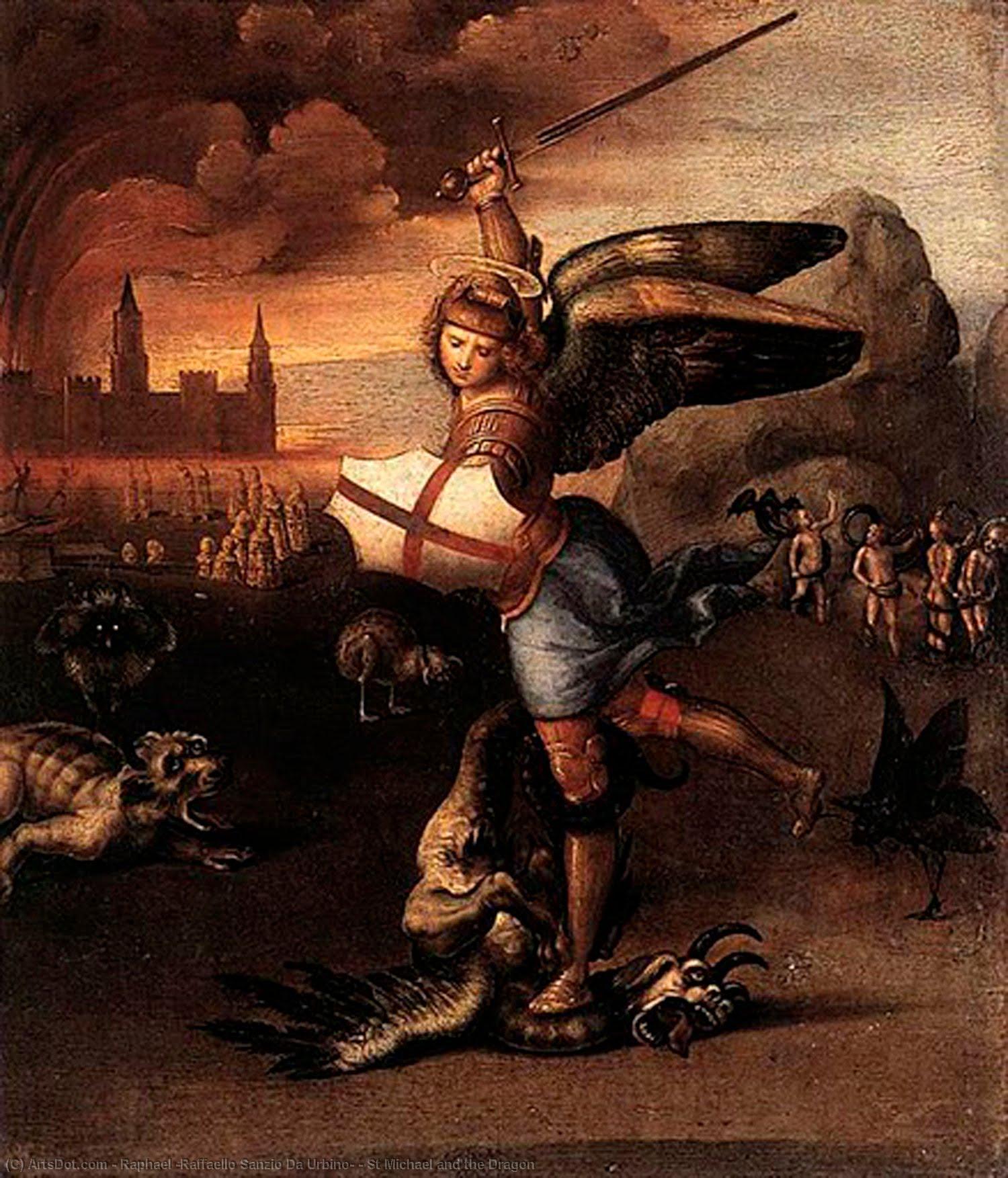 St Michael Og Dragen — Rafael