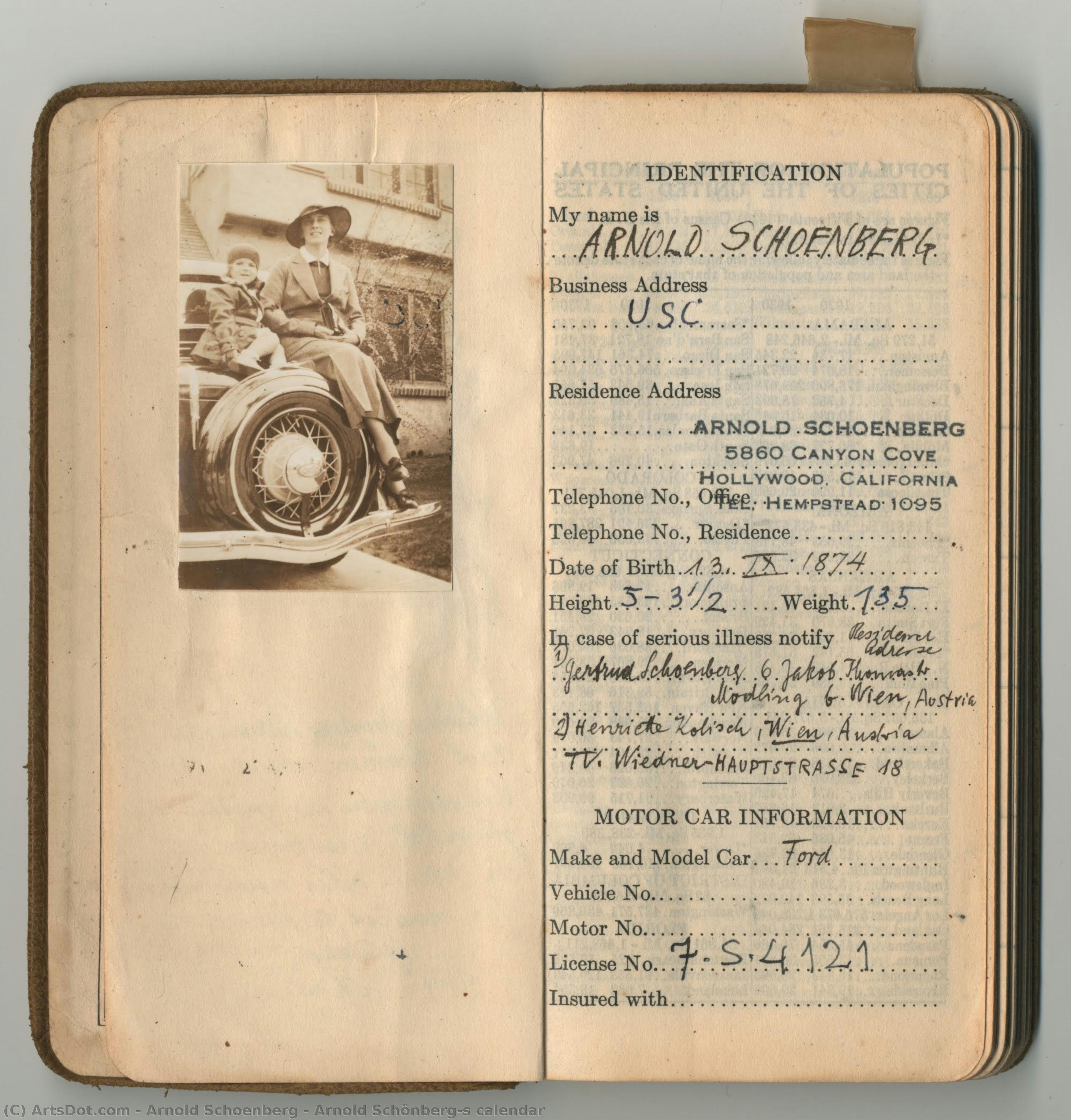 Arnold Schönbergs Kalender — Arnold Schönberg