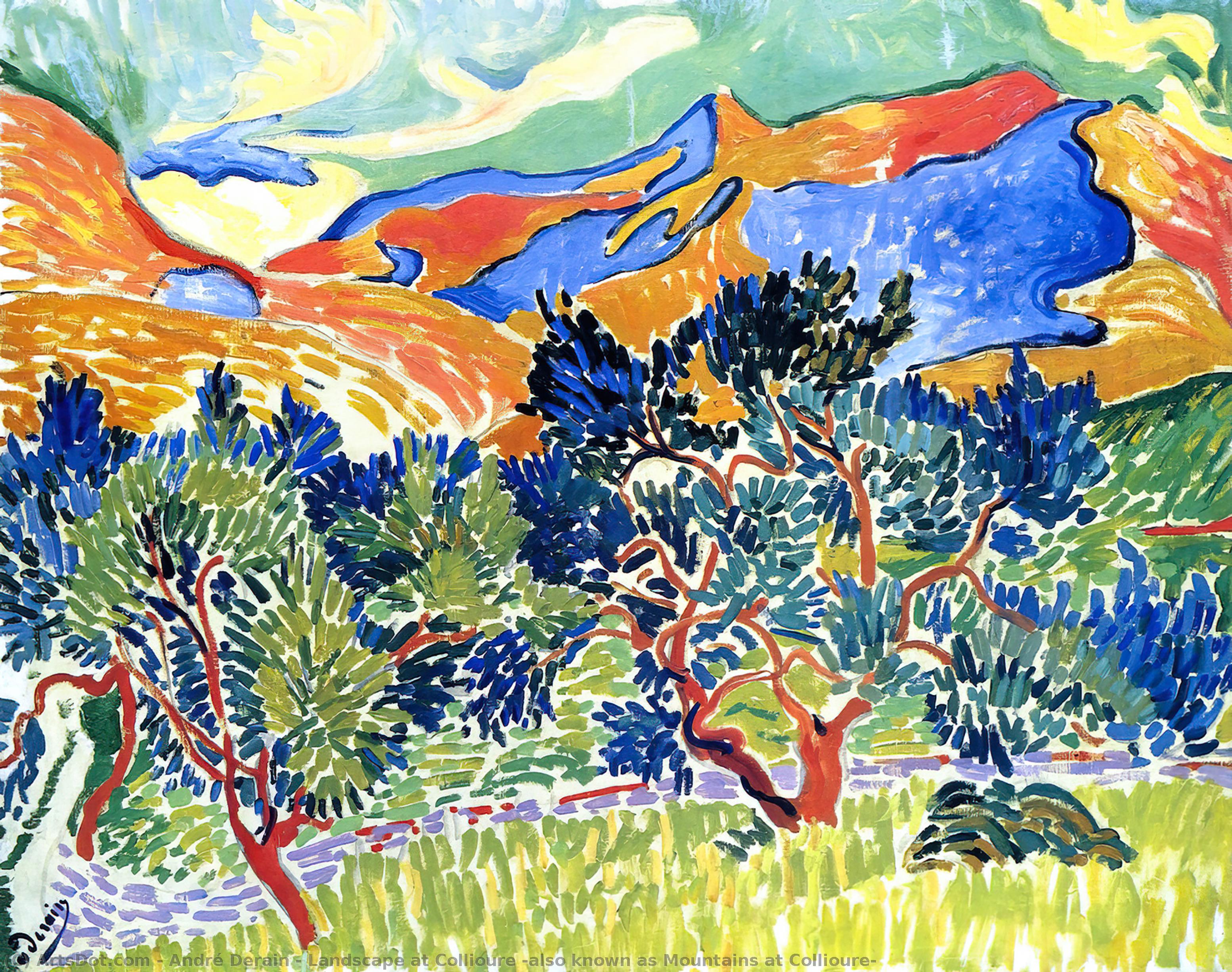 Landschaft Bei Collioure (auch Bekannt Als Berge Von Collioure) — André Derain