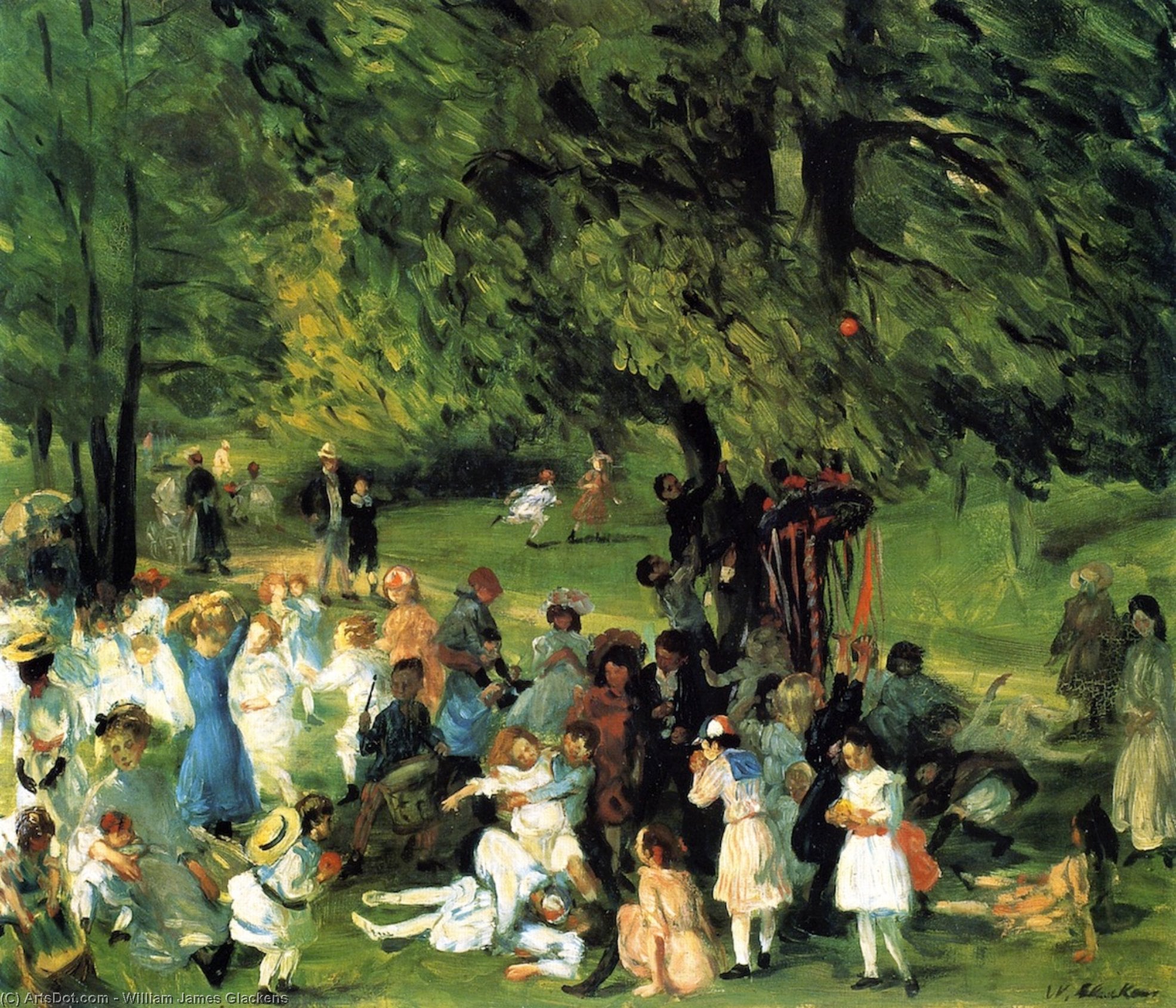 William James Glackens - May Day in Central Park