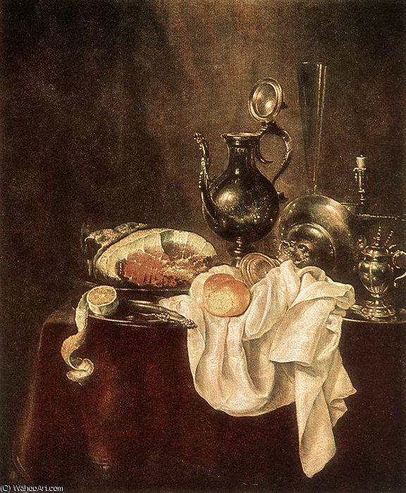 Willem Claesz Heda - Ham and Silverware