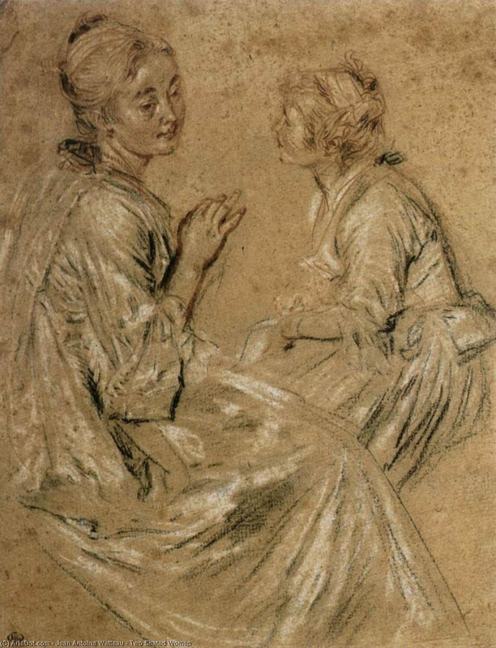 Jean-Antoine Watteau - Dos Mujeres Sentadas