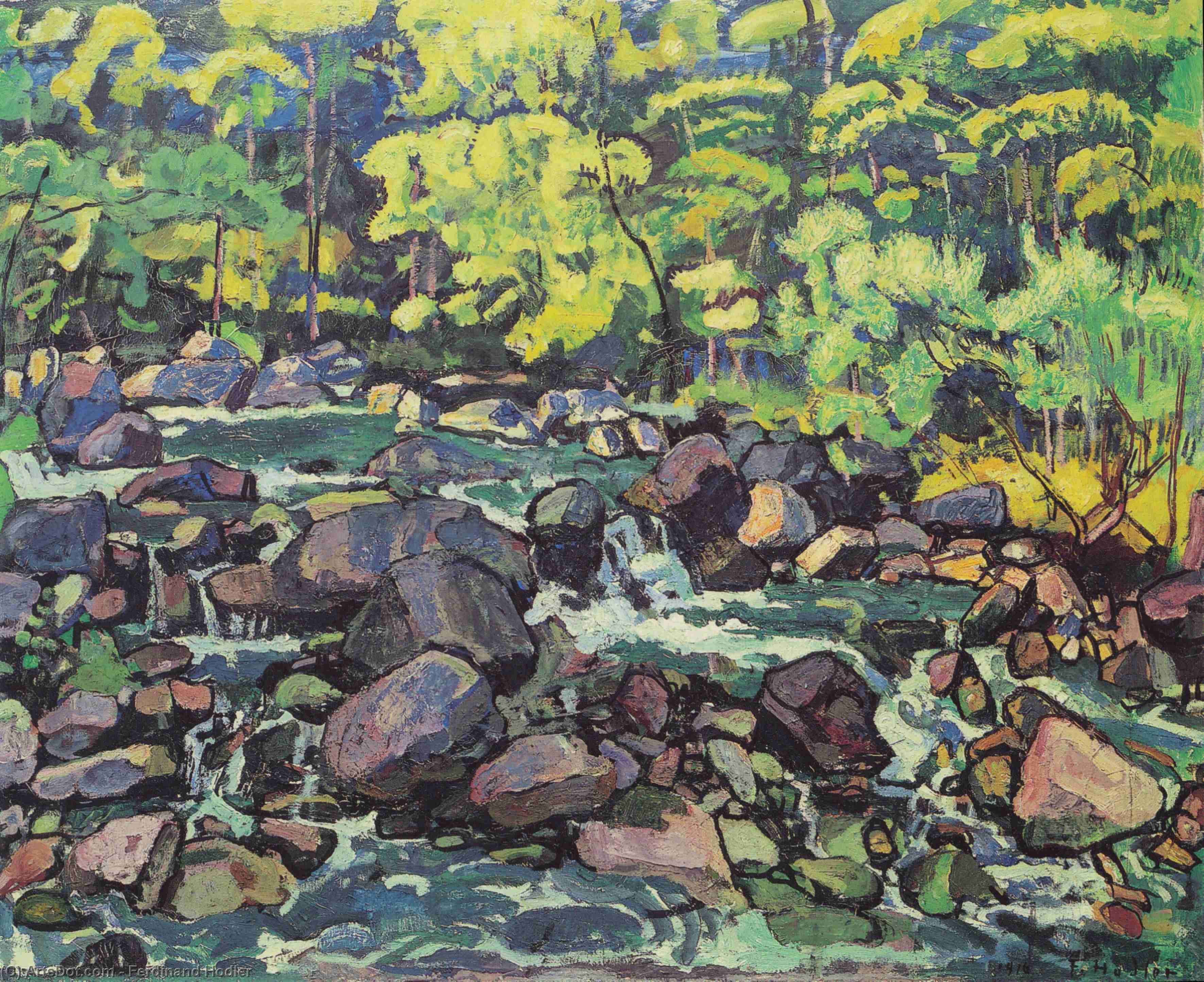 Forest Stream At Champery — Ferdinand Hodler