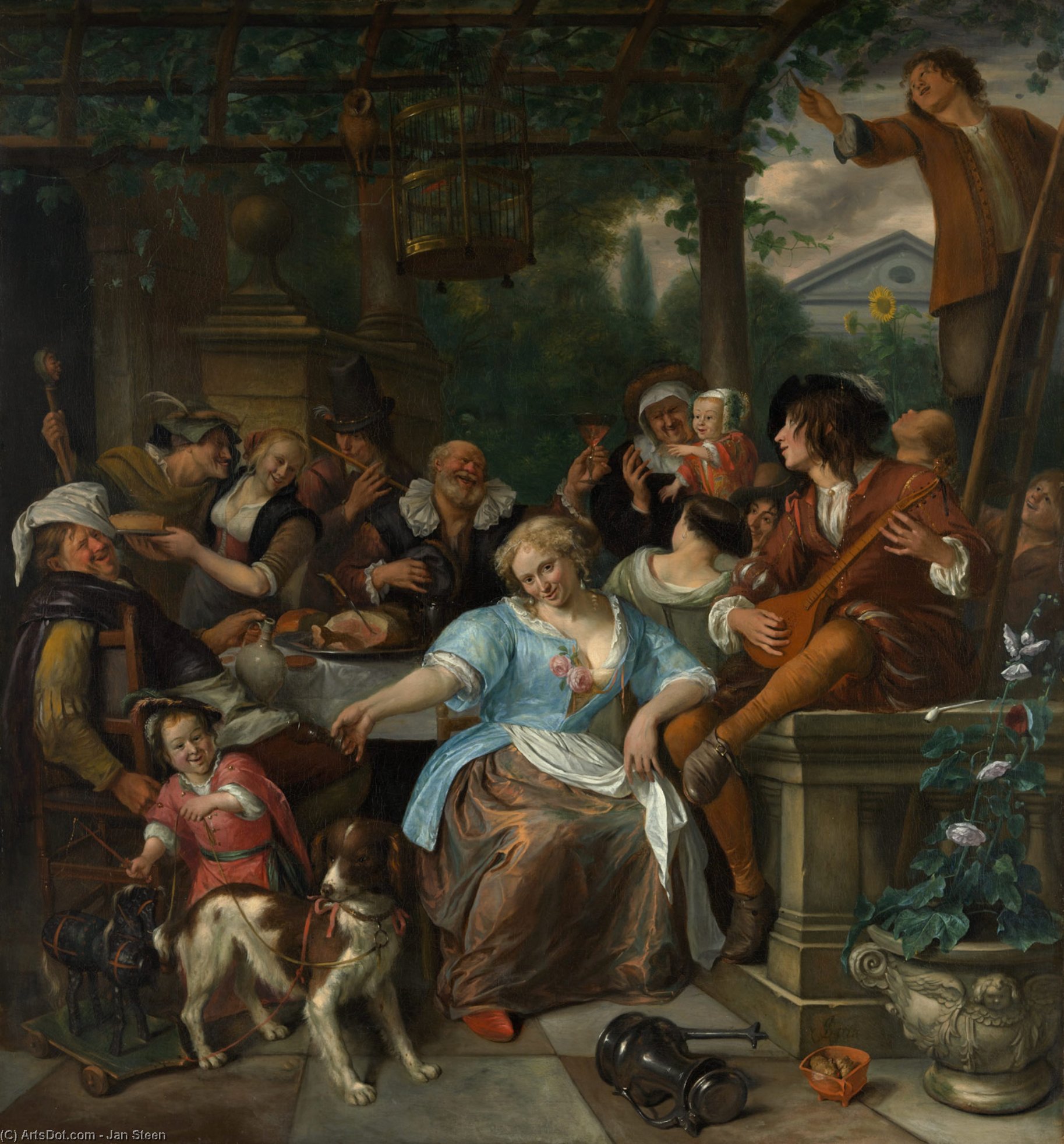 Merry Company On A Terrace — Jan Havickszoon Steen