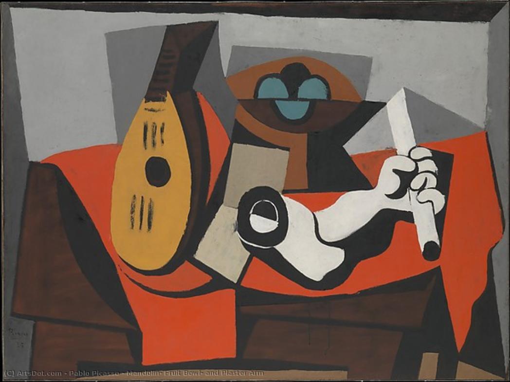 Mandoline, Obstschale Und Gipsarm — Pablo Picasso
