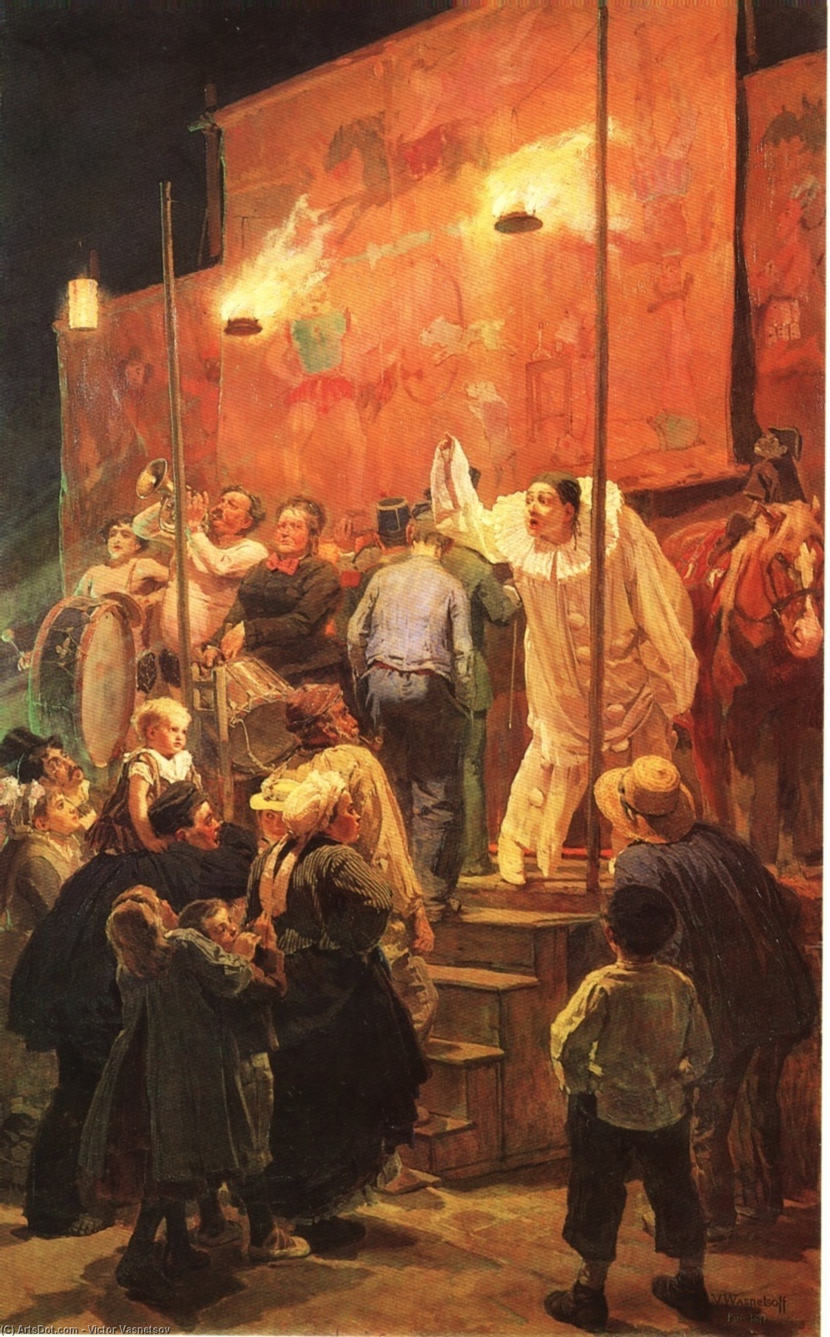 Acrobats (festival In A Paris Suburb) — Victor Vasnetsov