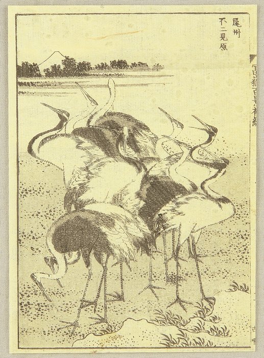 One Hundred Views Of Mt. Fuji - Cranes — Hokusai