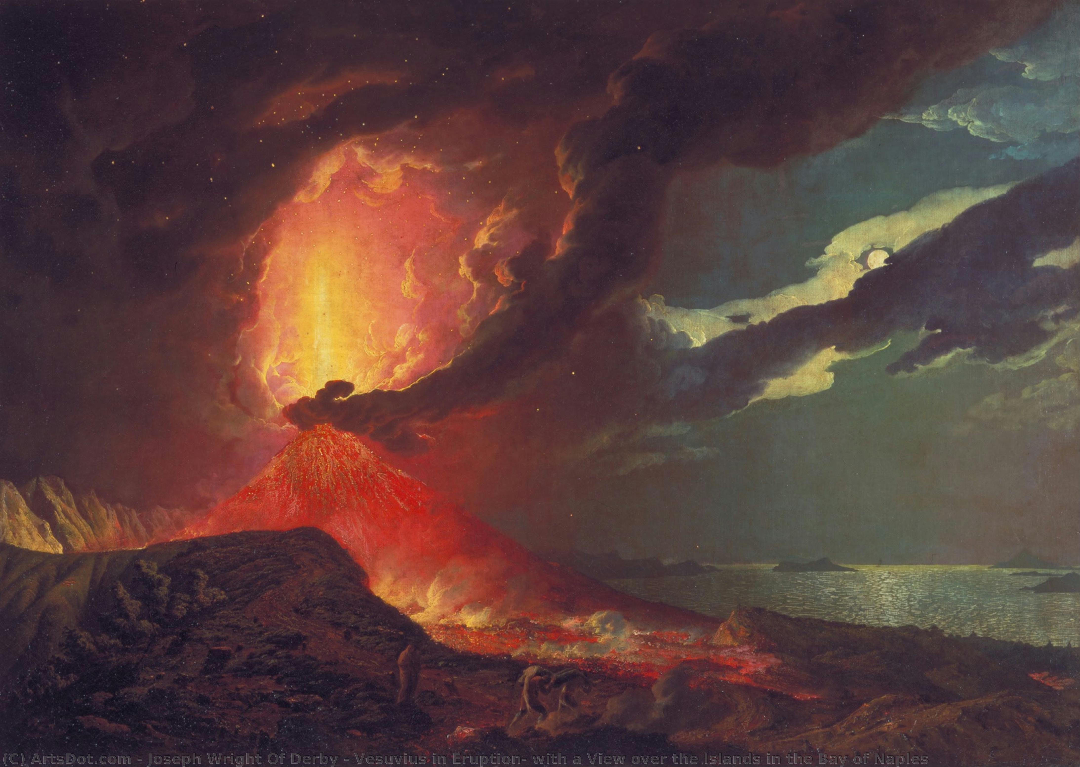 El Vesubio En Erupción, Con Vista A Las Islas De La Bahía De Nápoles — Joseph Wright De Derby