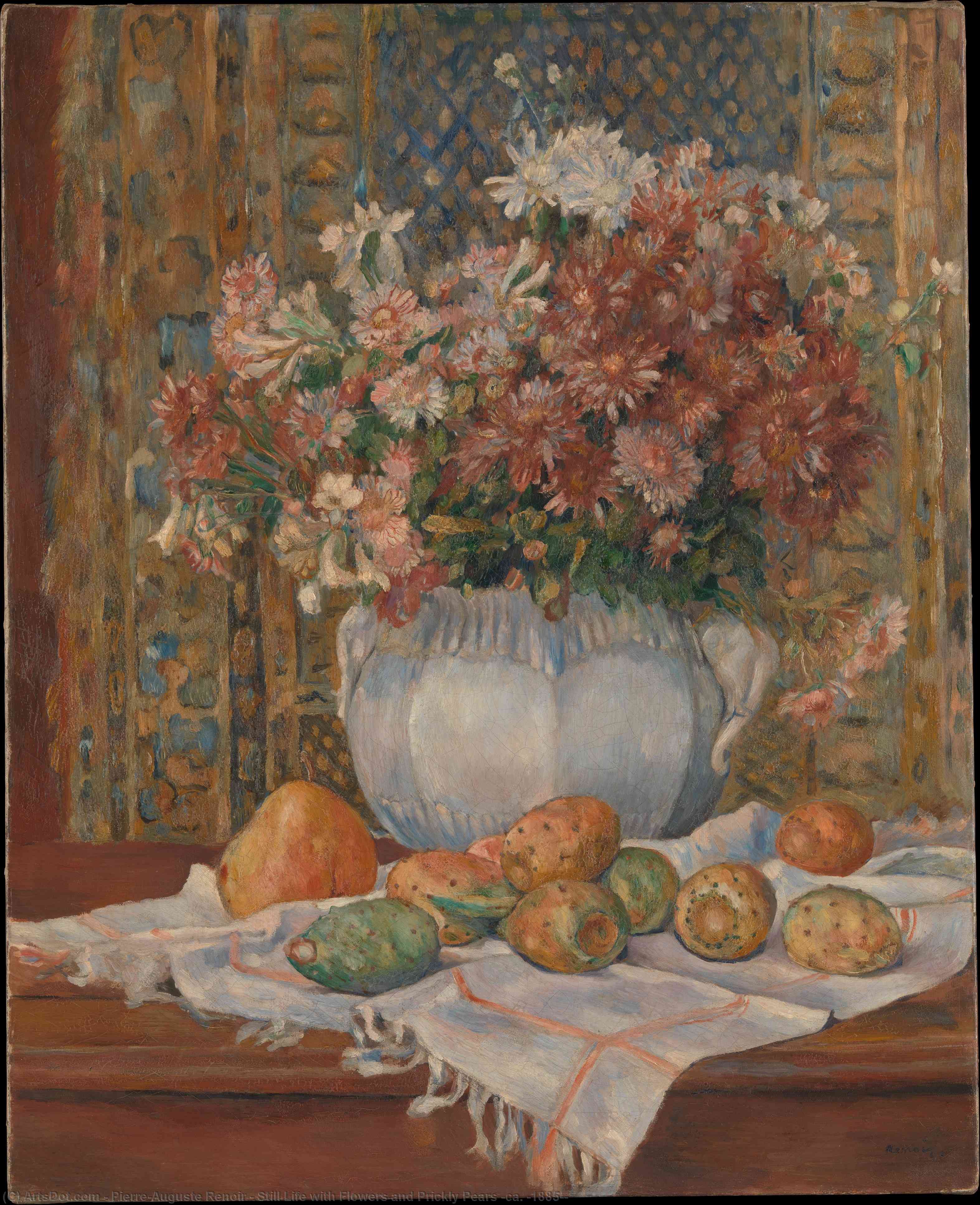 Still Life Med Blomster Og Prydlepestrer — Pierre-auguste Renoir