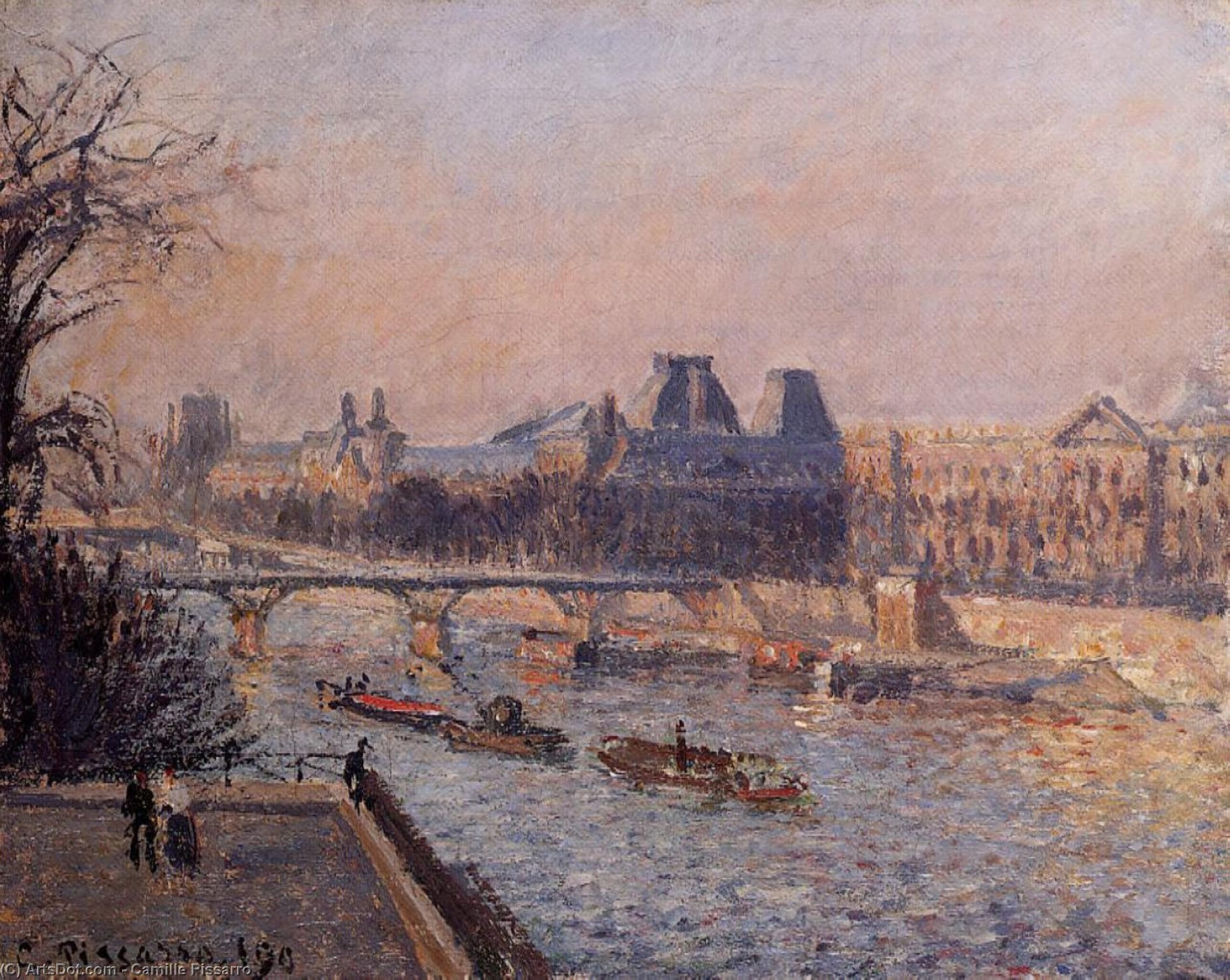 Louvre Eftermiddag — Camille Pissarro