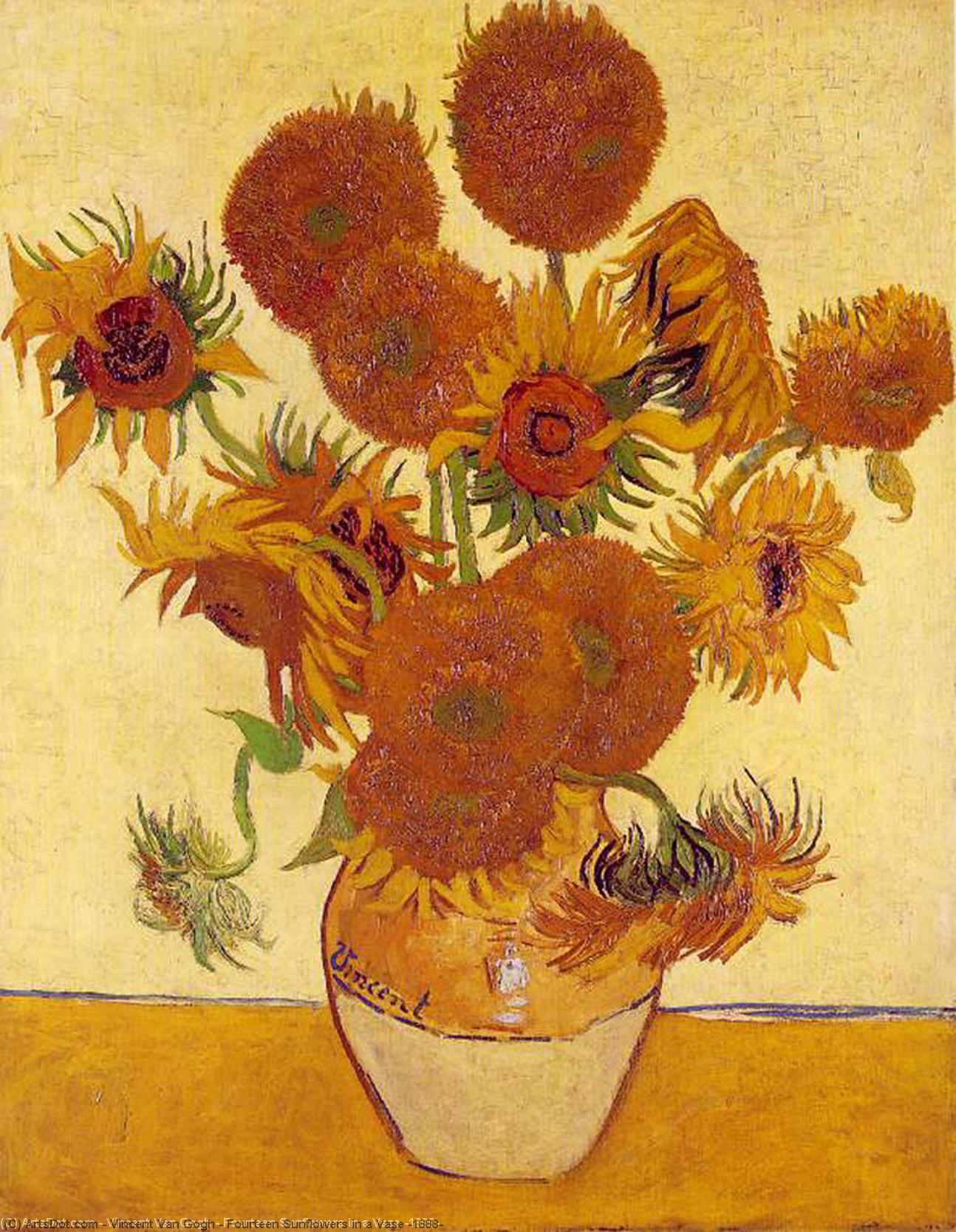 Fyrtio Solrosor I En Vas [1888] — Vincent Willem Van Gogh