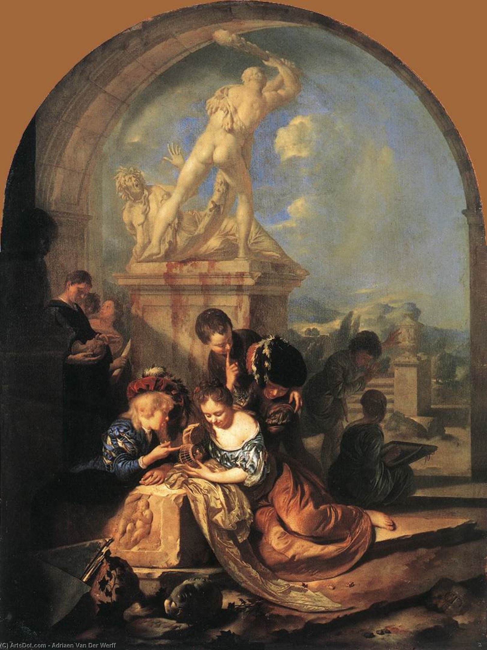 एड्रिएन वैन डेर वर्फ - Children Playing before a Hercules Group