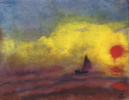 Emil Nolde - Sailors and sinking sun