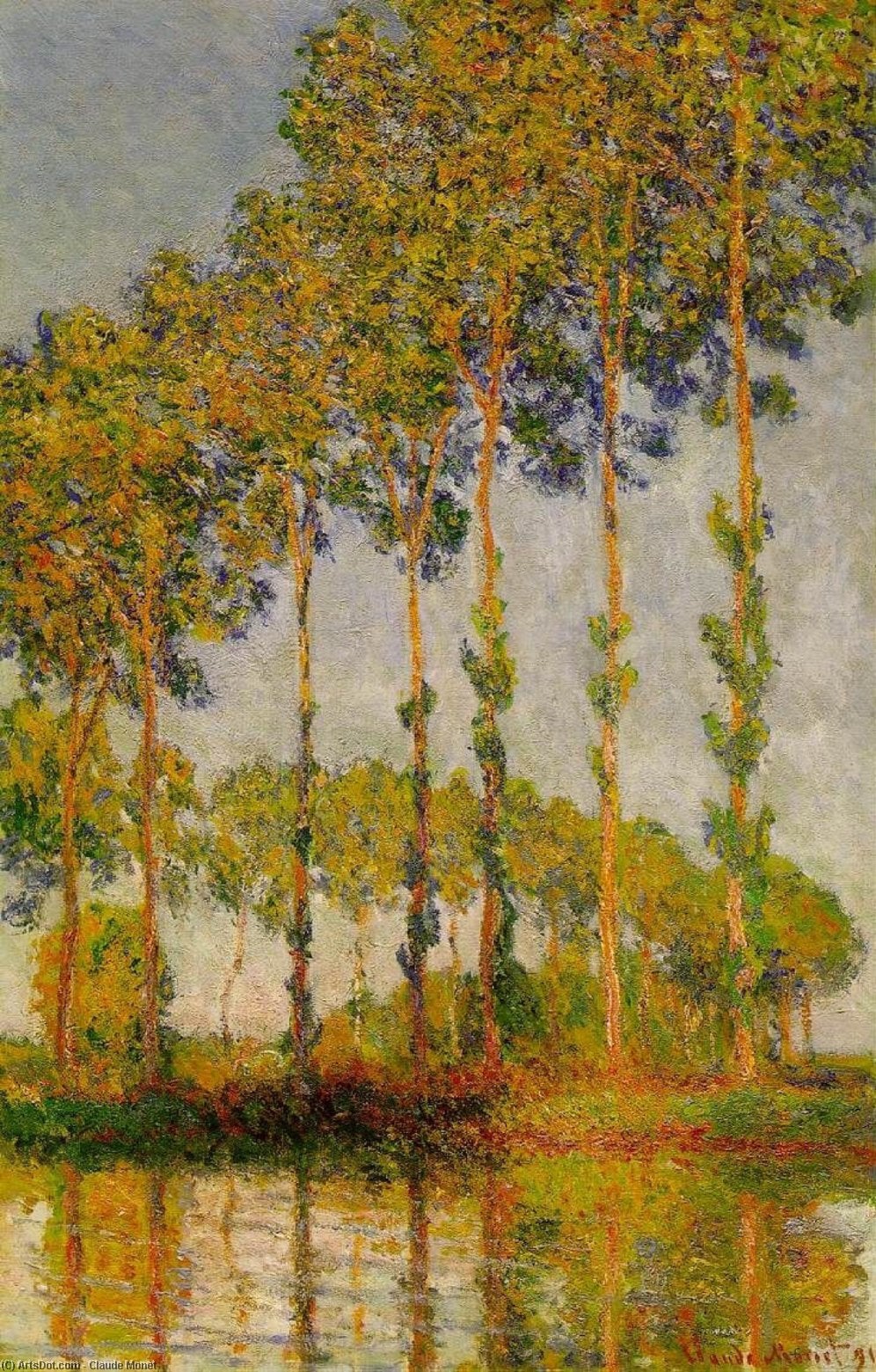 Poplars, Row In Autumn — クロード・モネ