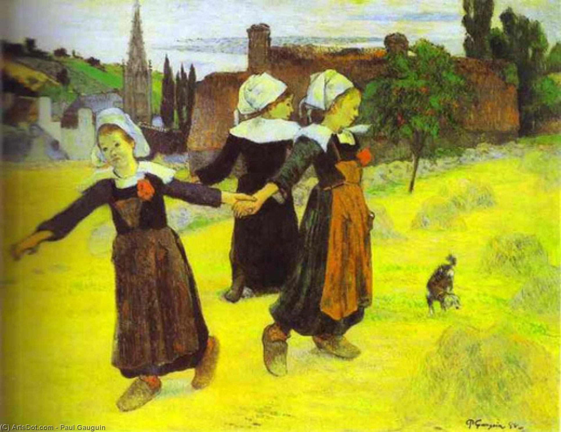 Breton Mädchen Tanzen, Pont-aven — Eugène Henri Paul Gauguin