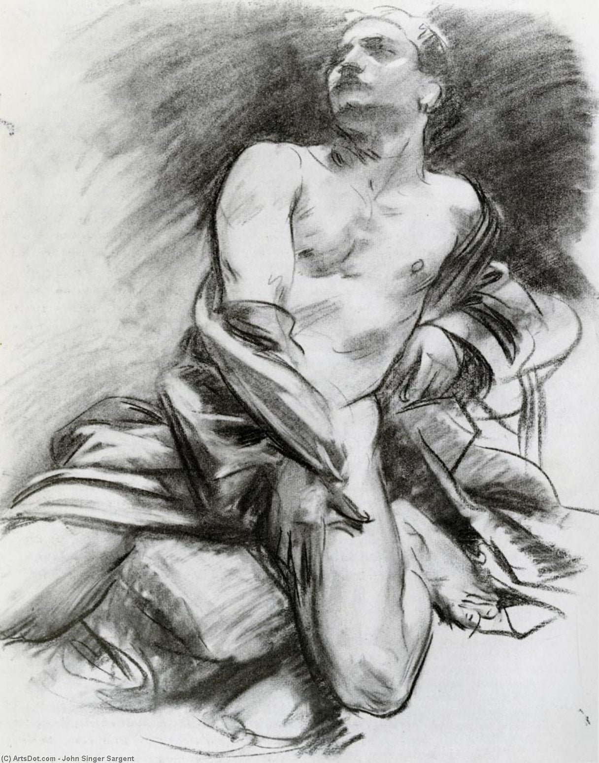 Kneeling Model — John Singer Sargent