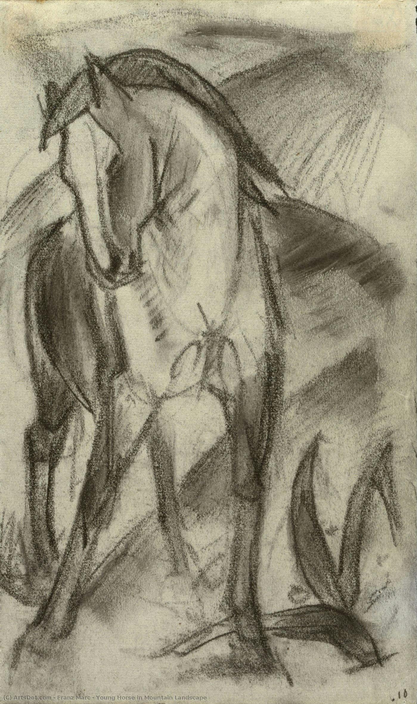 Franz Marc - Young Horse in Mountain Landscape