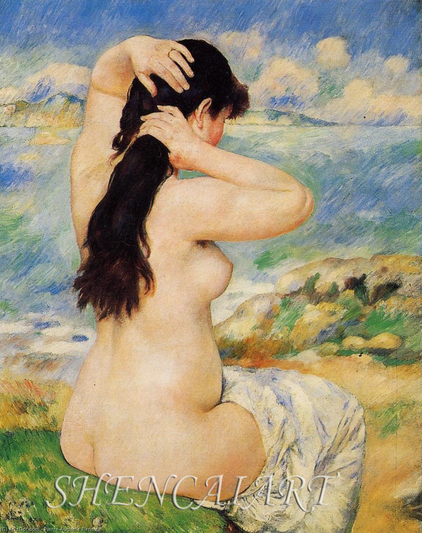 Nude Fixing Her Hair — Pierre-auguste Renoir