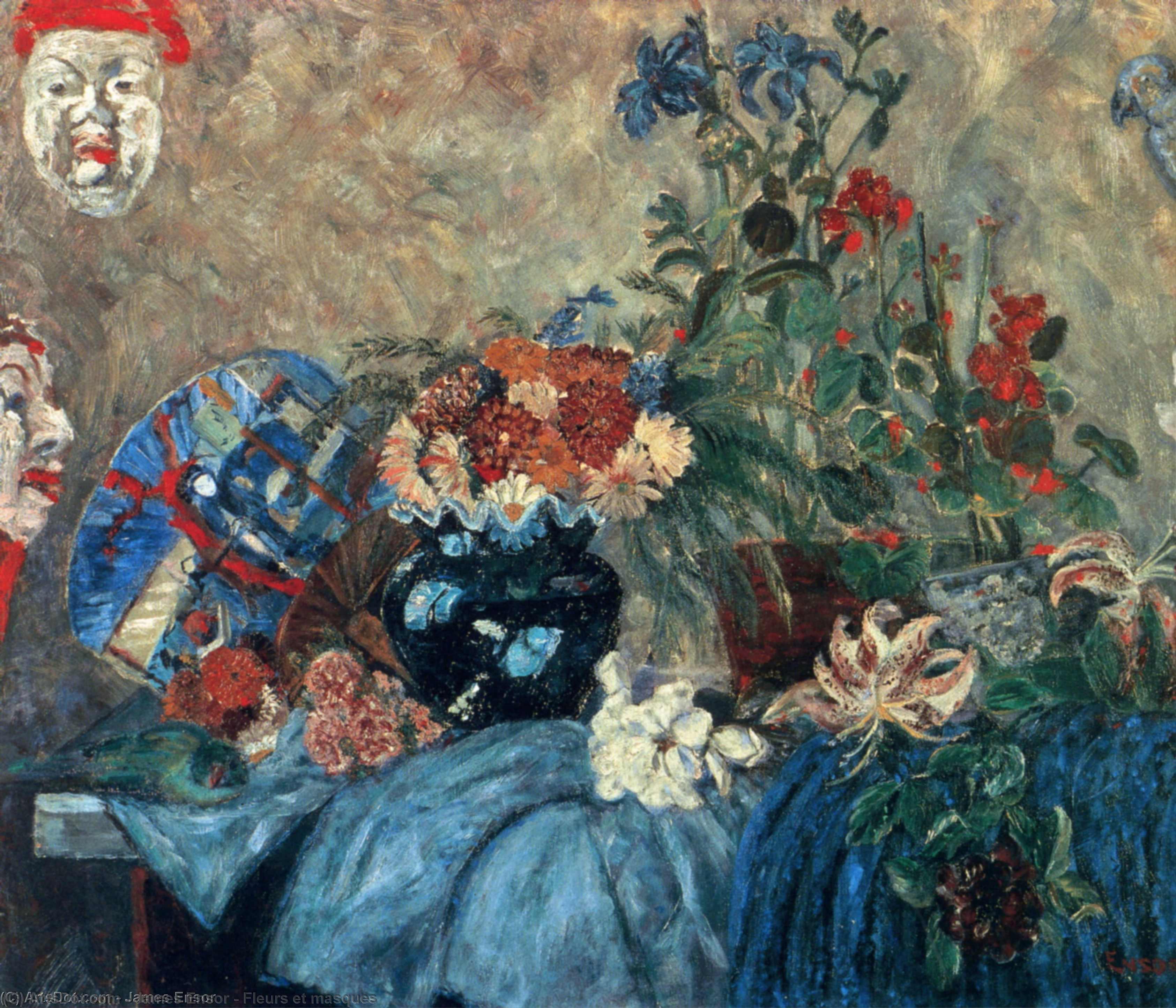 جيمس إنسور - Fleurs et masques