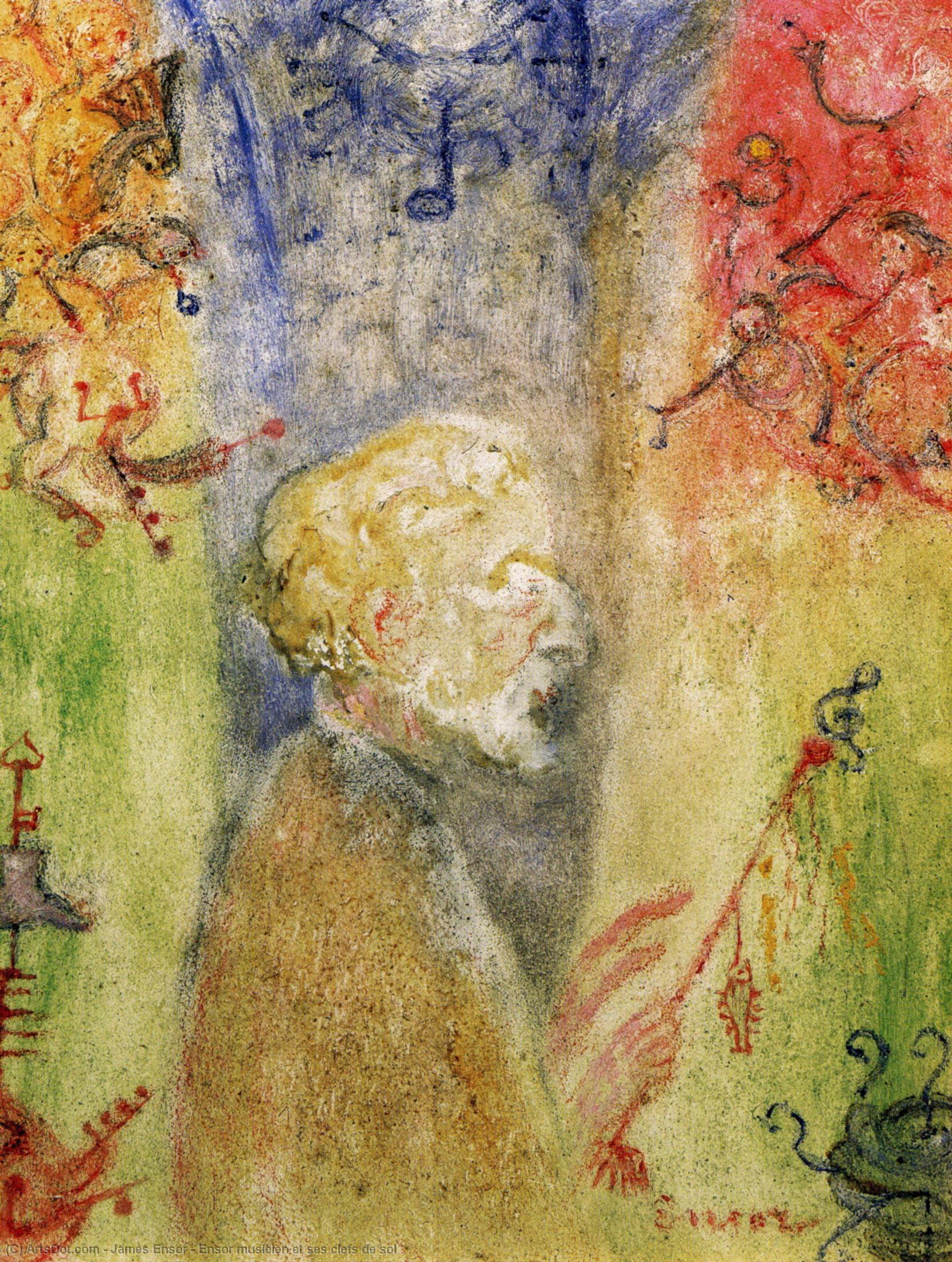 James Ensor - Ensor musicien et ses clefs de sol