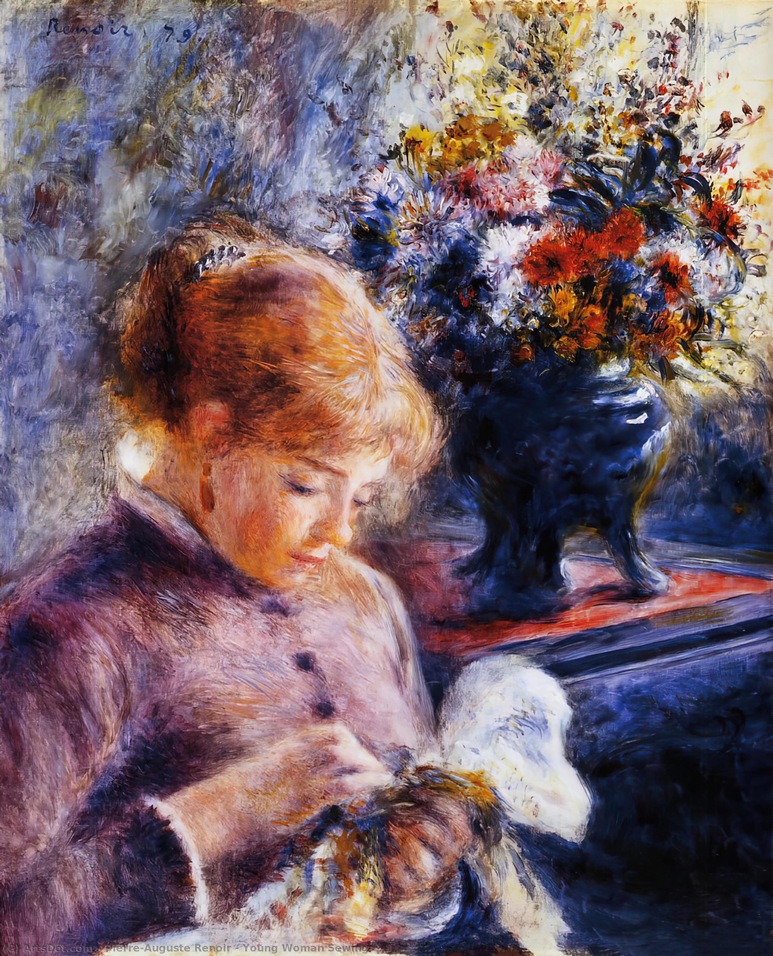 Giovane Donna Che Cuce — Pierre-auguste Renoir