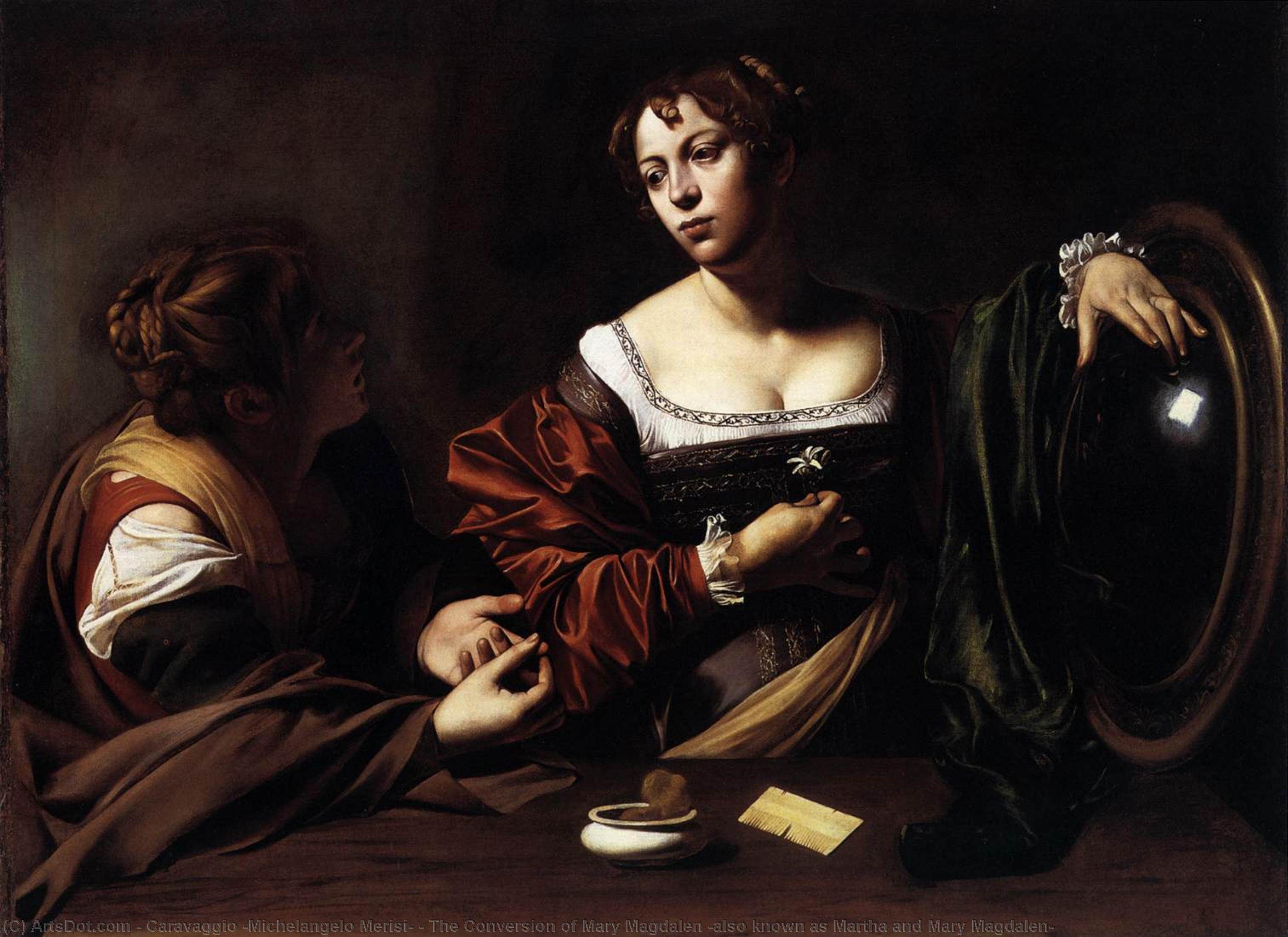 Przemiana Mary Magdaleny (znana Również Jako Marta I Mary Magdalena) — K Caravaggio