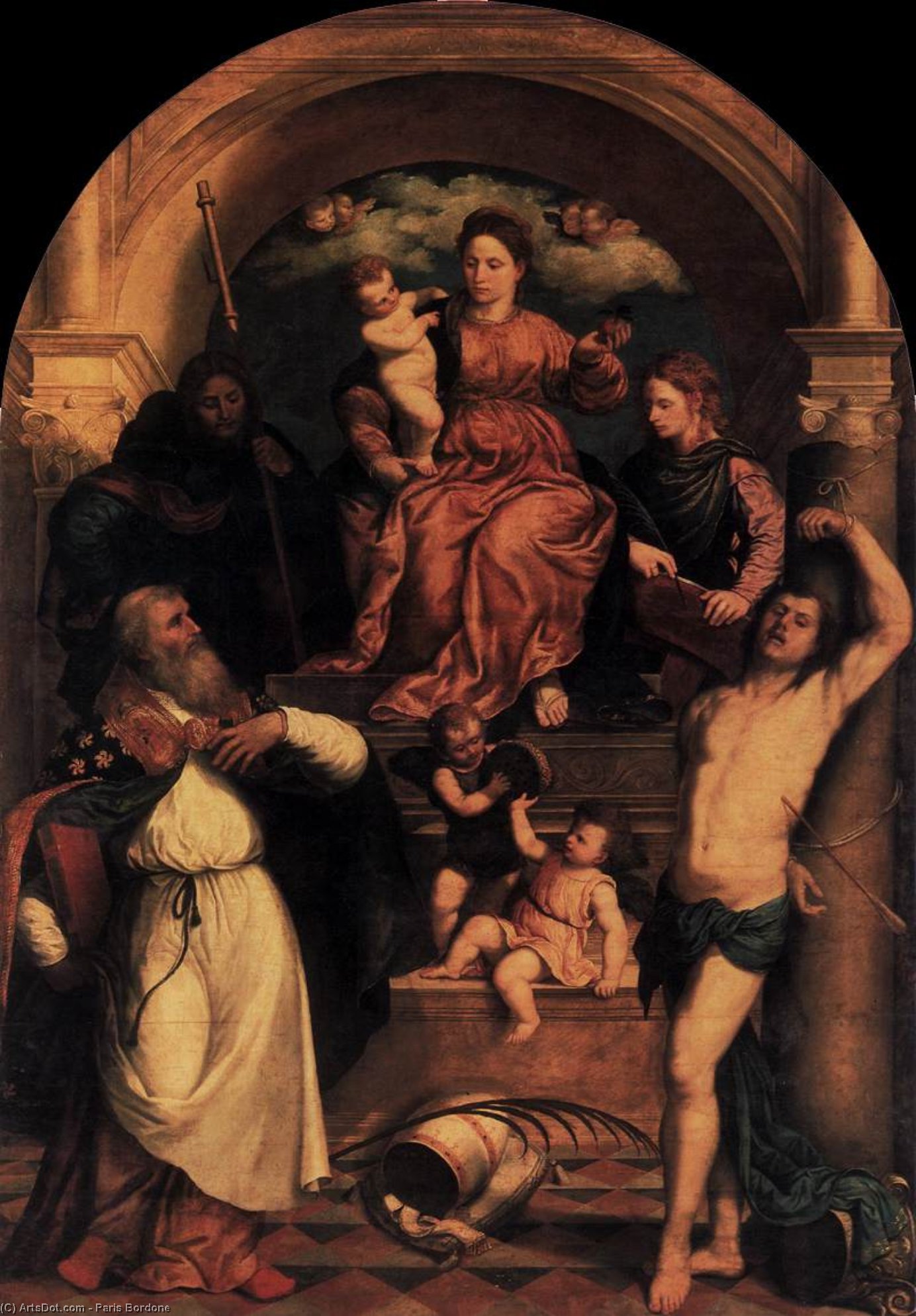 Madonna Mit Kind Und Heiligen — Paris Bordone
