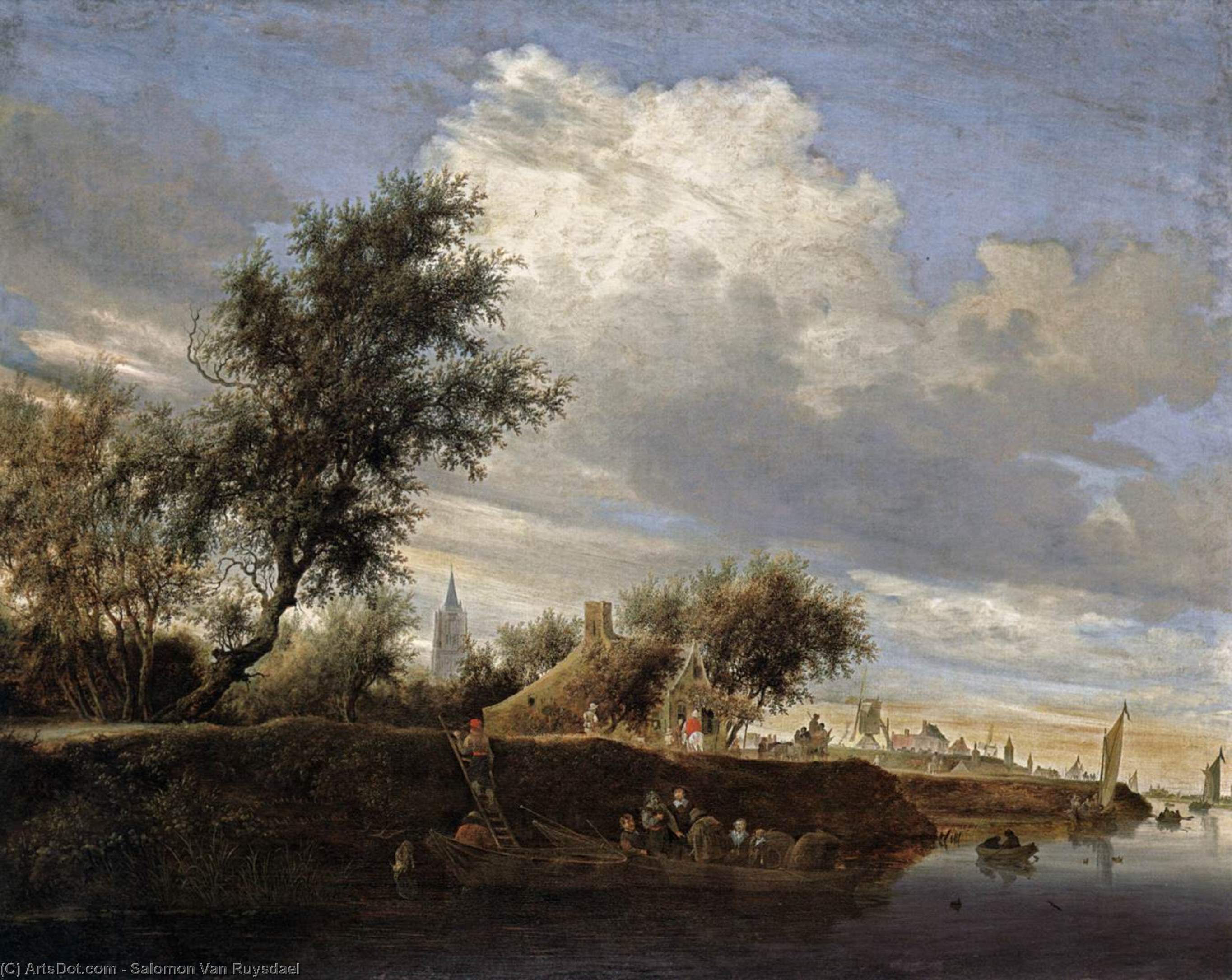 Salomon Van Ruysdael - Ferry near Gorinchem