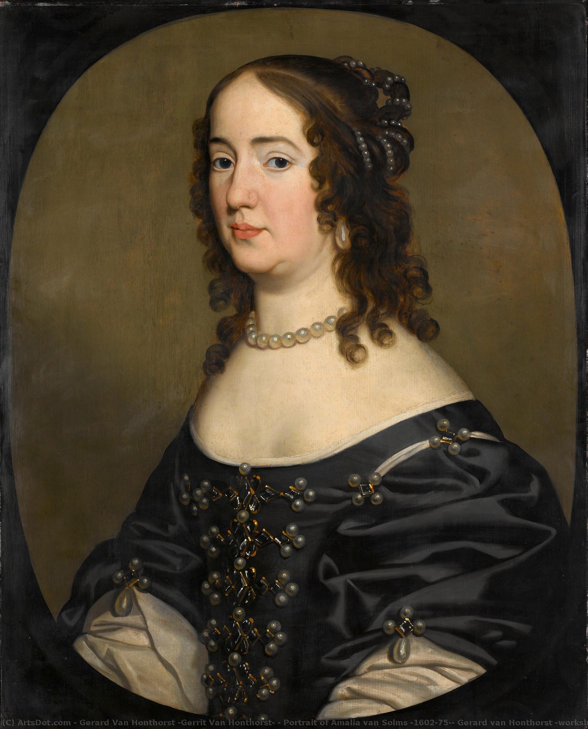 Portrait Of Amalia Van Solms (1602-75), Gerard Van Honthorst (workshop Of), In Or After C. 1651 — Gerard Van Honthorst