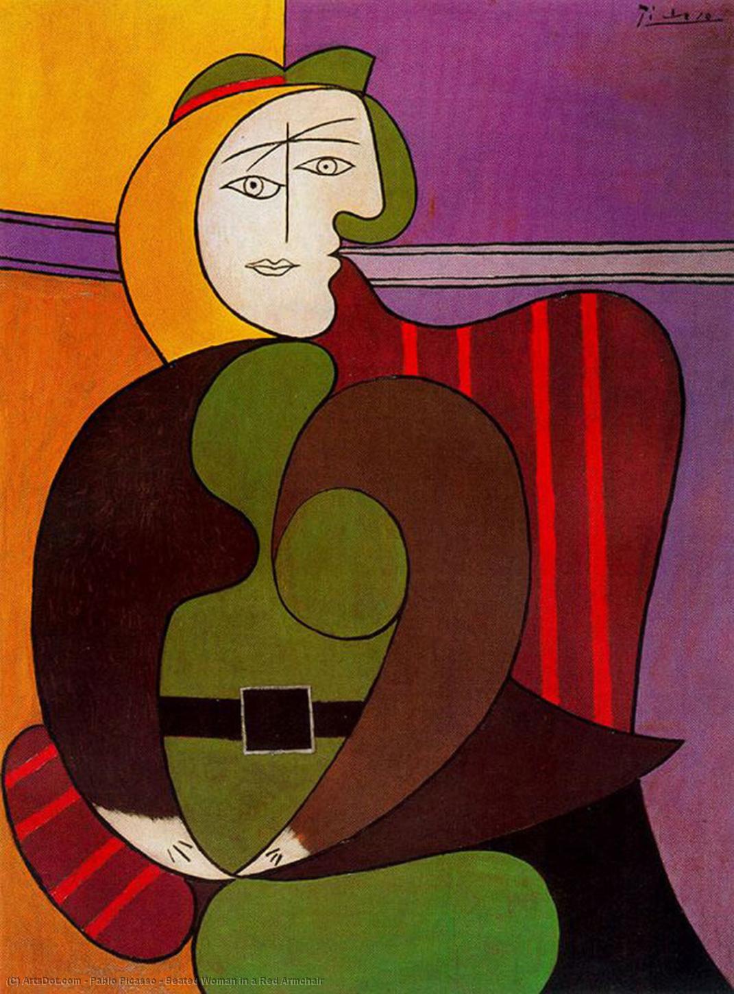 Pablo Picasso - Žena v červeném křesle