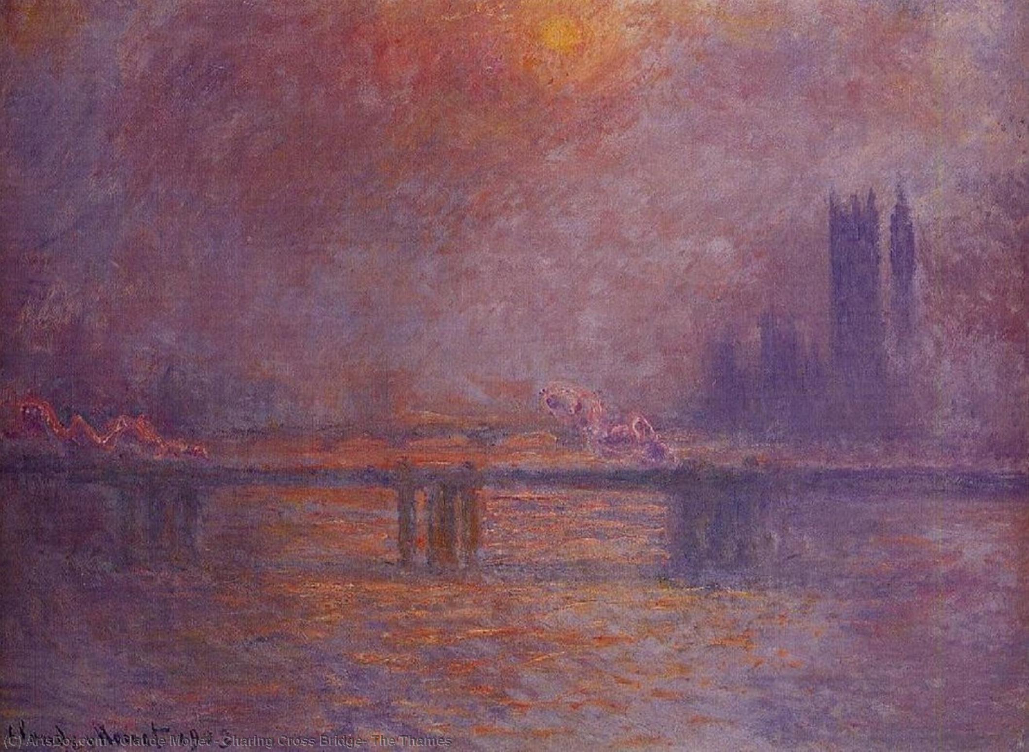 Charing Cross Bridge, De Thames — Claude Monet