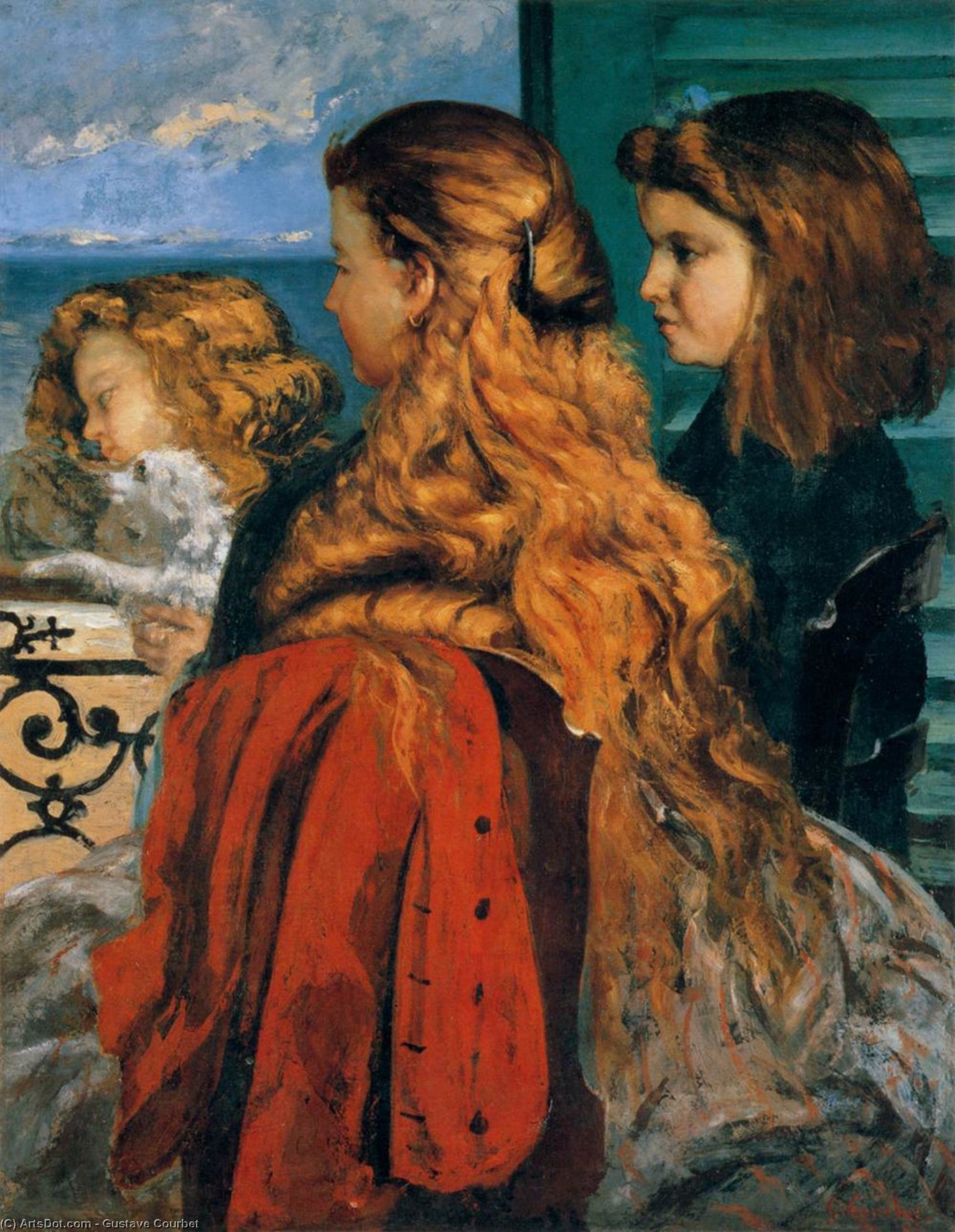 Gustave Courbet - Três Rapazes Ingleses na Janela