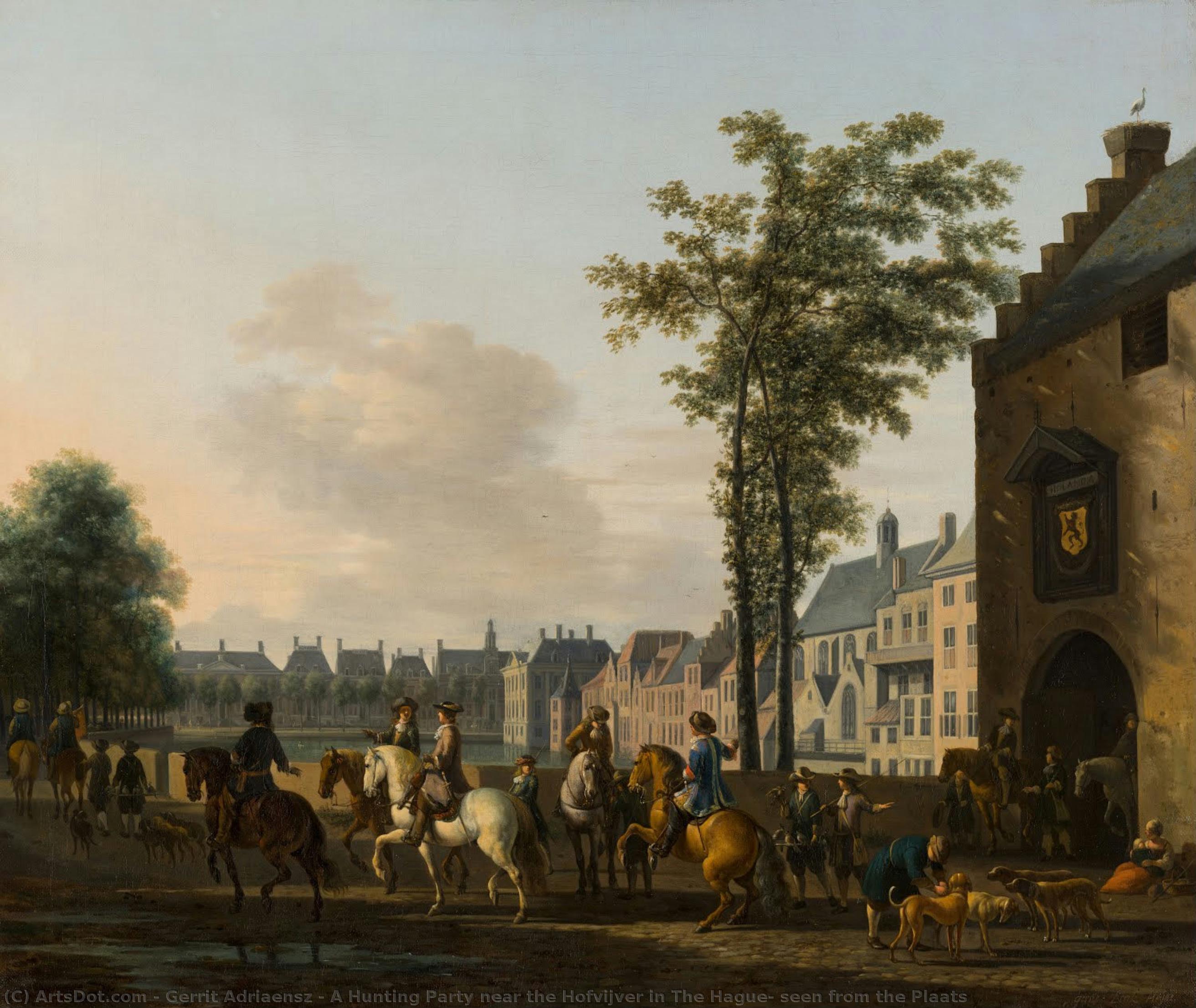 A Hunting Party Near The Hofvijver In The Hague, Seen From The Plaats — Gerrit Adriaensz