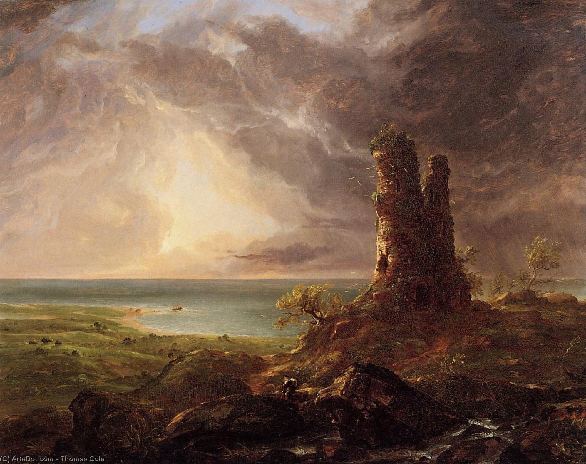Tomas Kole - Romantic Landscape with Ruined Tower