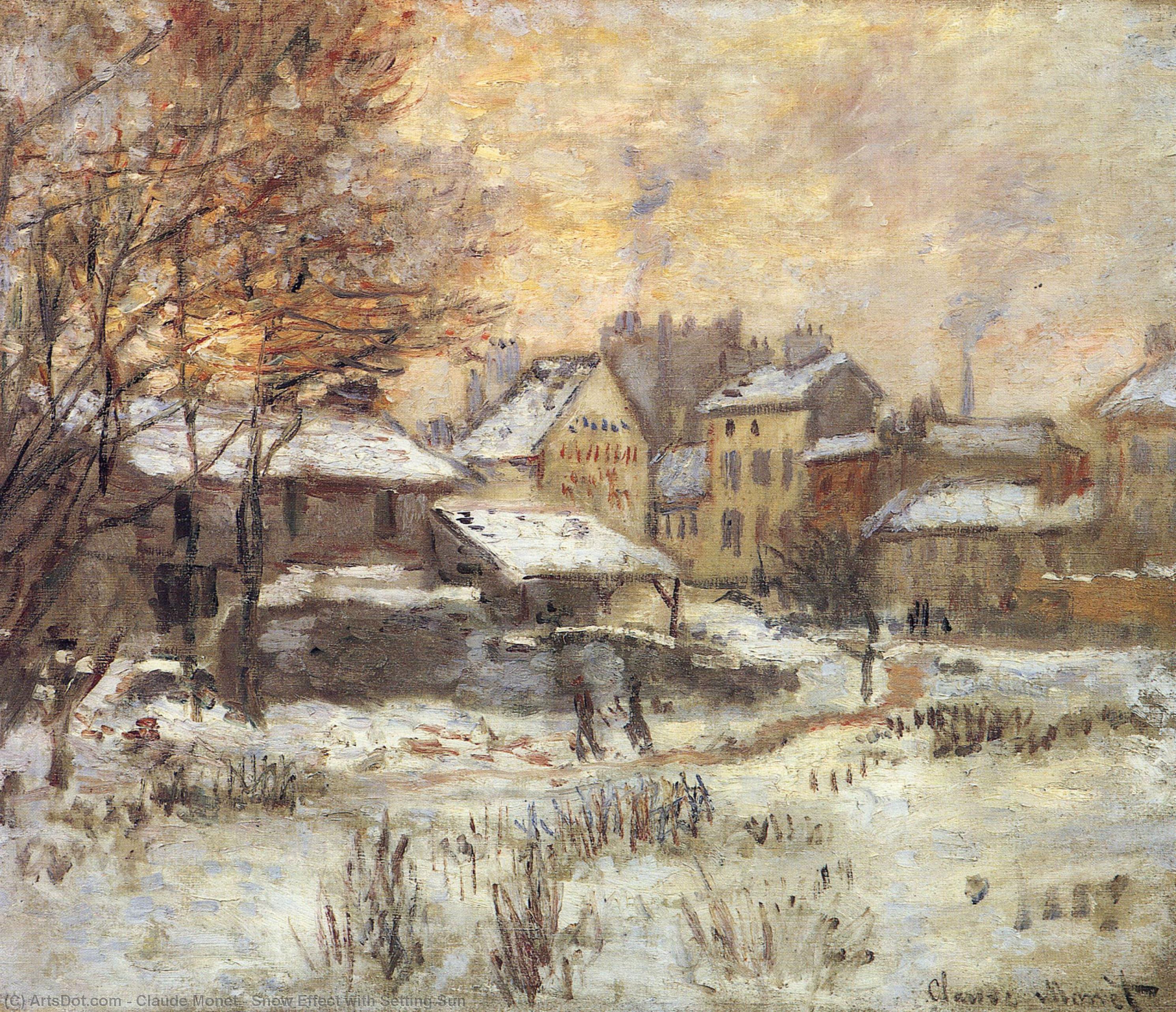 Клод Моне - Snow Effect with Setting Sun