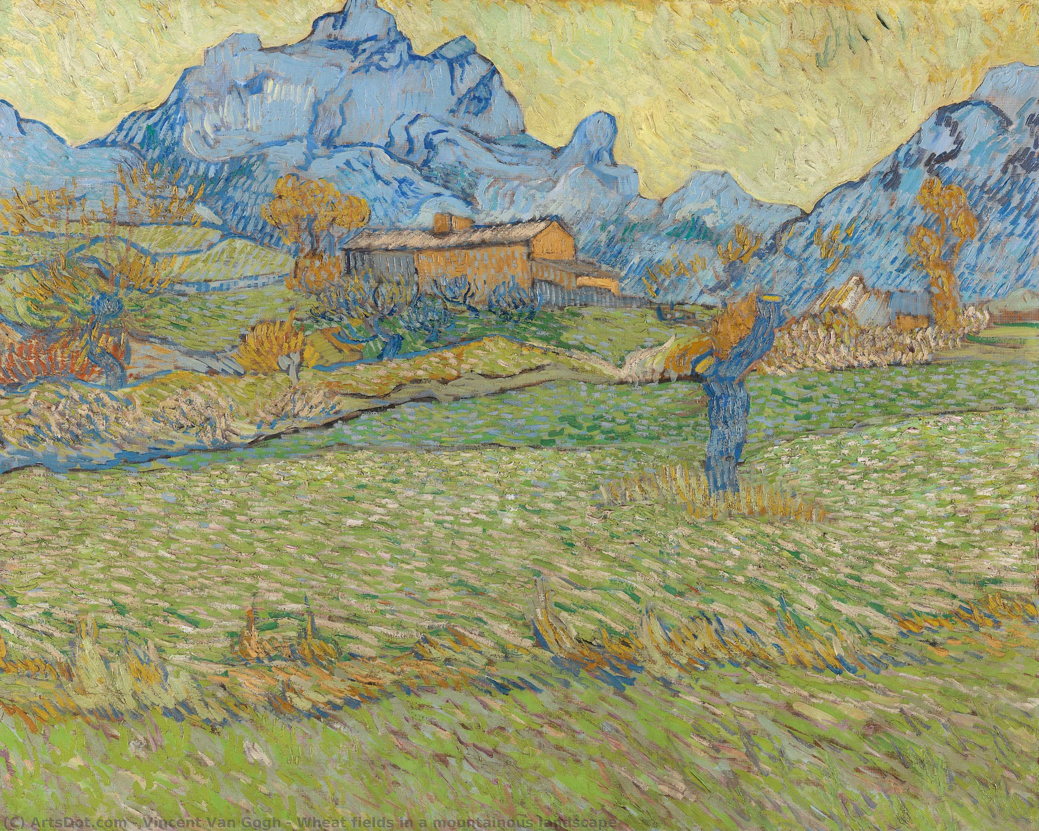 vincent willem van gogh - Wheat fields in a mountainous landscape