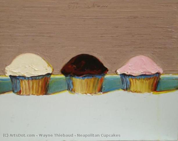Wayne Thiebaud - Neapolitan Cupcakes