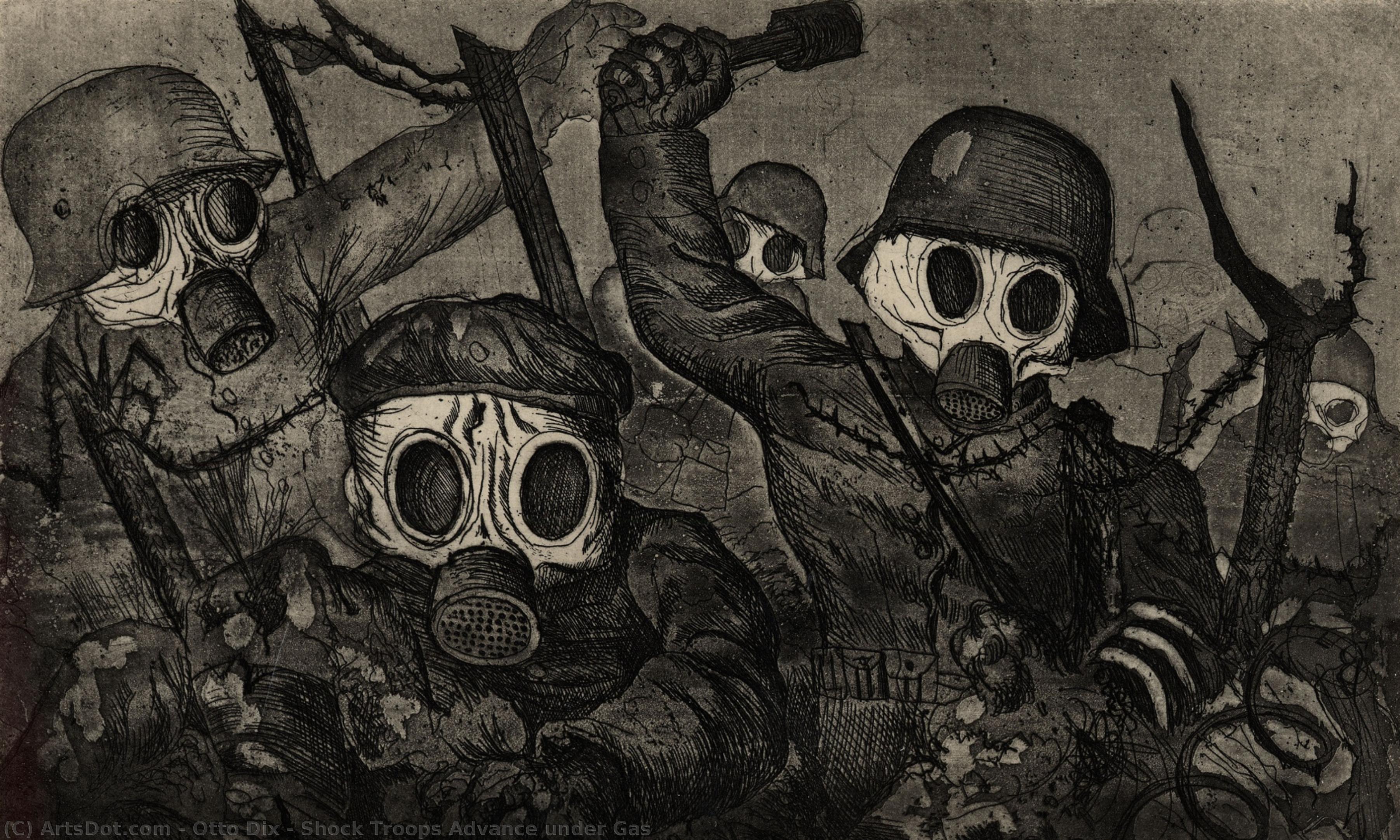 Otto Dix - Shock Troops Advance under Gas