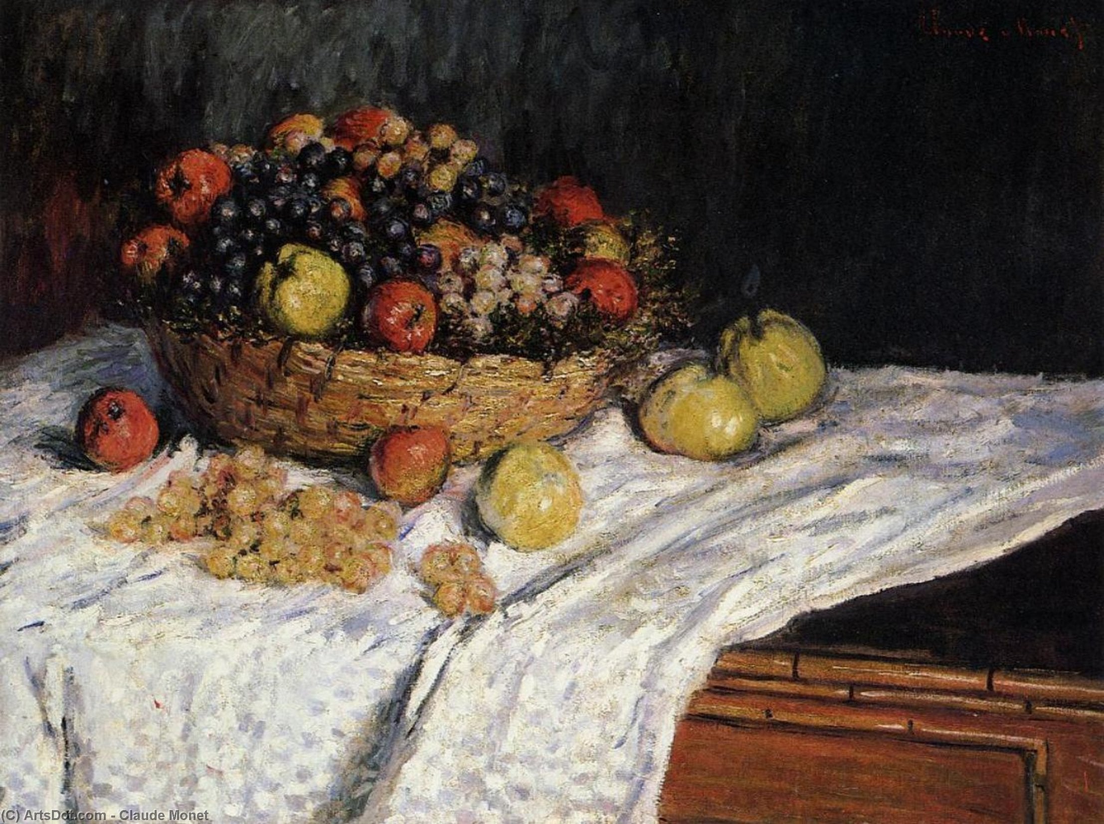 Cesta De Frutas Com Maçãs E Uvas — Claude Monet