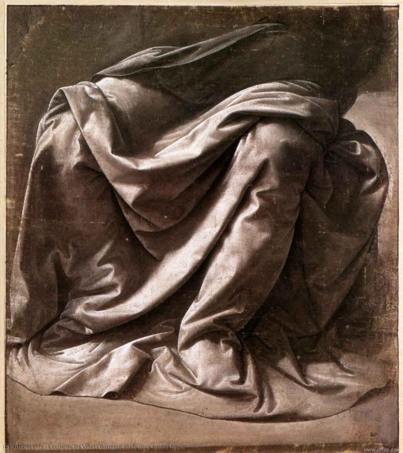 Garment Study For A Seated Figure - Studium Garderoby Dla Osoby Siedzącej — Leonardo Da Vinci
