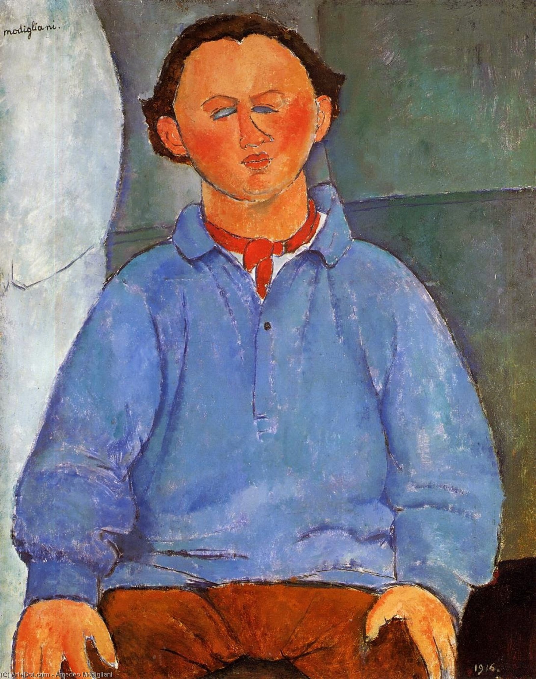 Ritratto Dello Scultore Oscar Miestchaninoff — Amedeo Modigliani