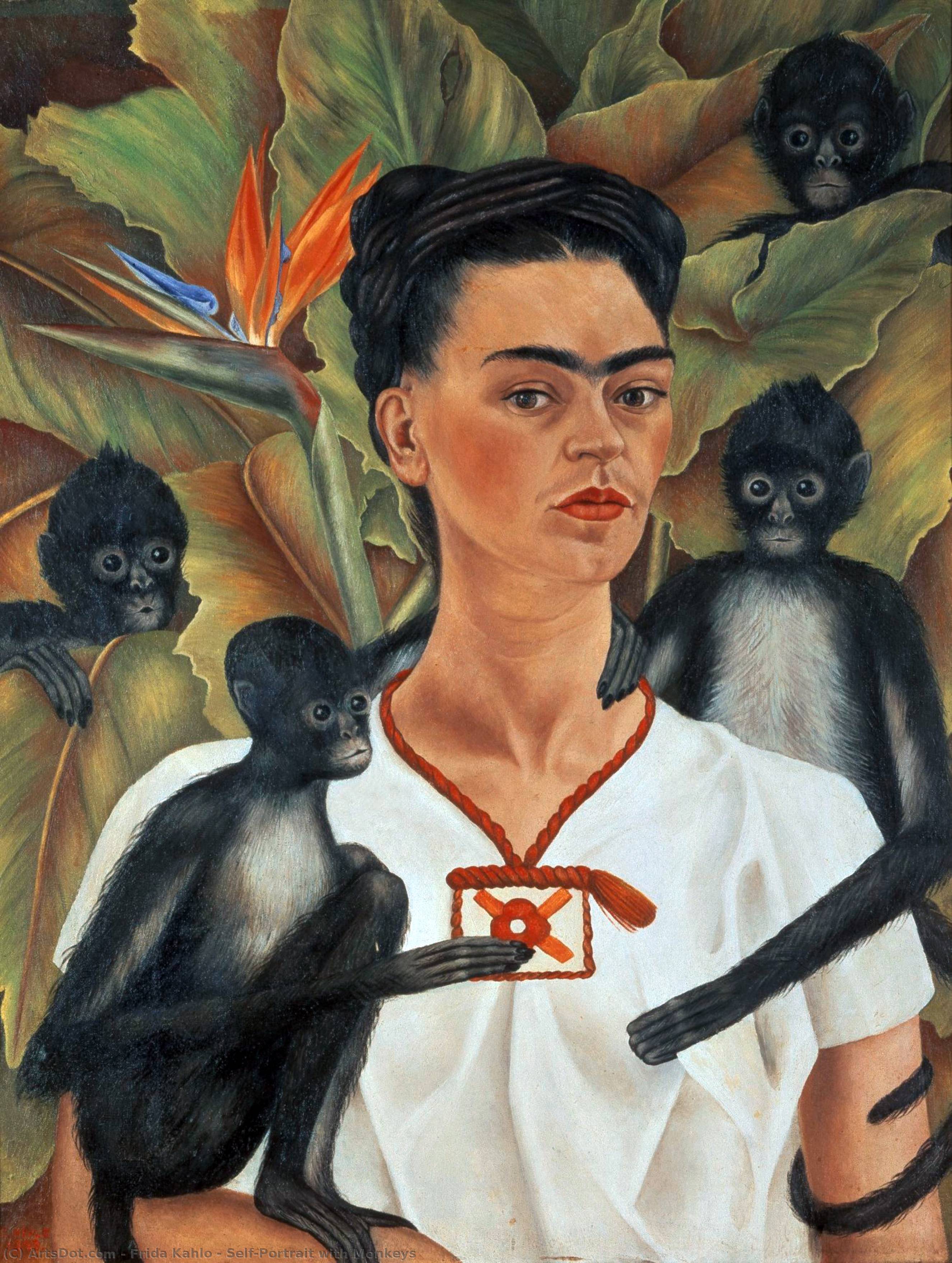 Frida Kahlo - Maymunlarla Otoportre