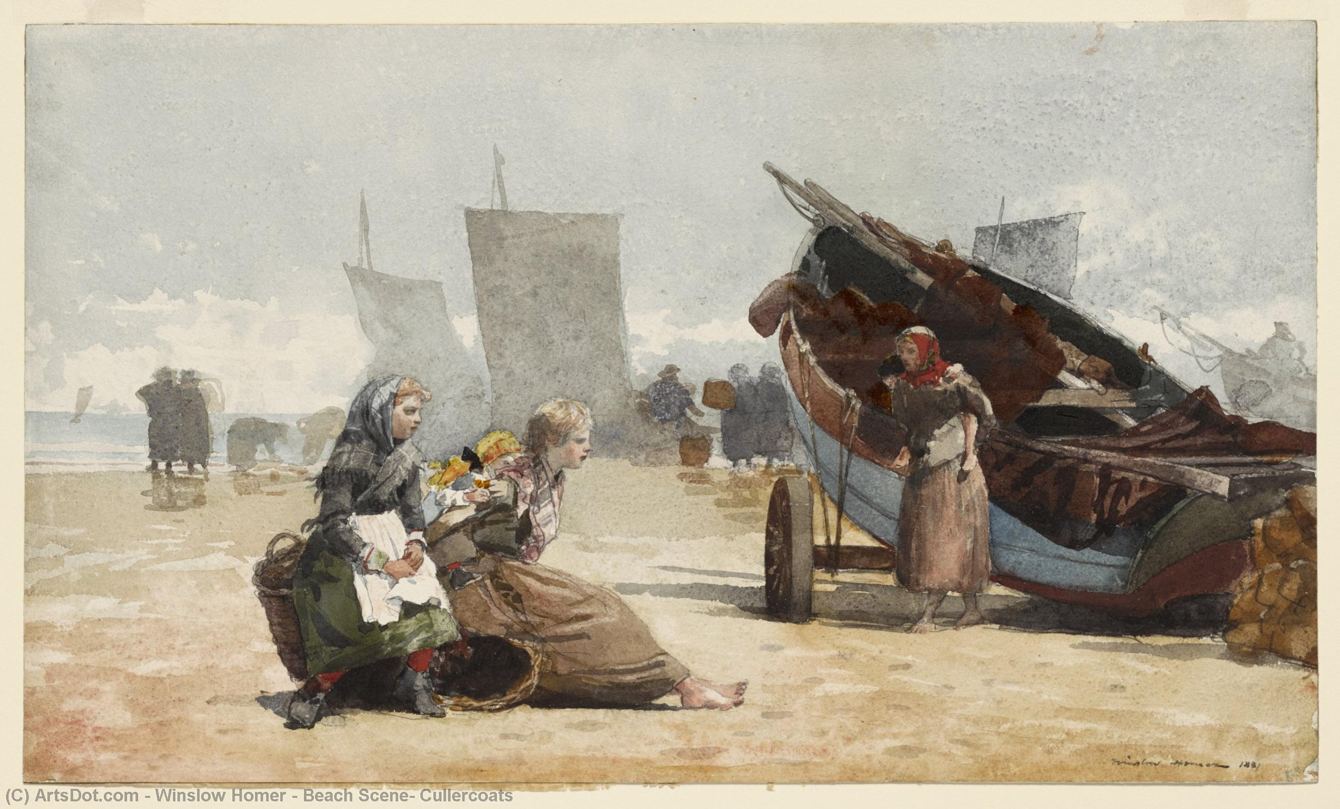 Winslow Homer - Beach Scene, Cullercoats