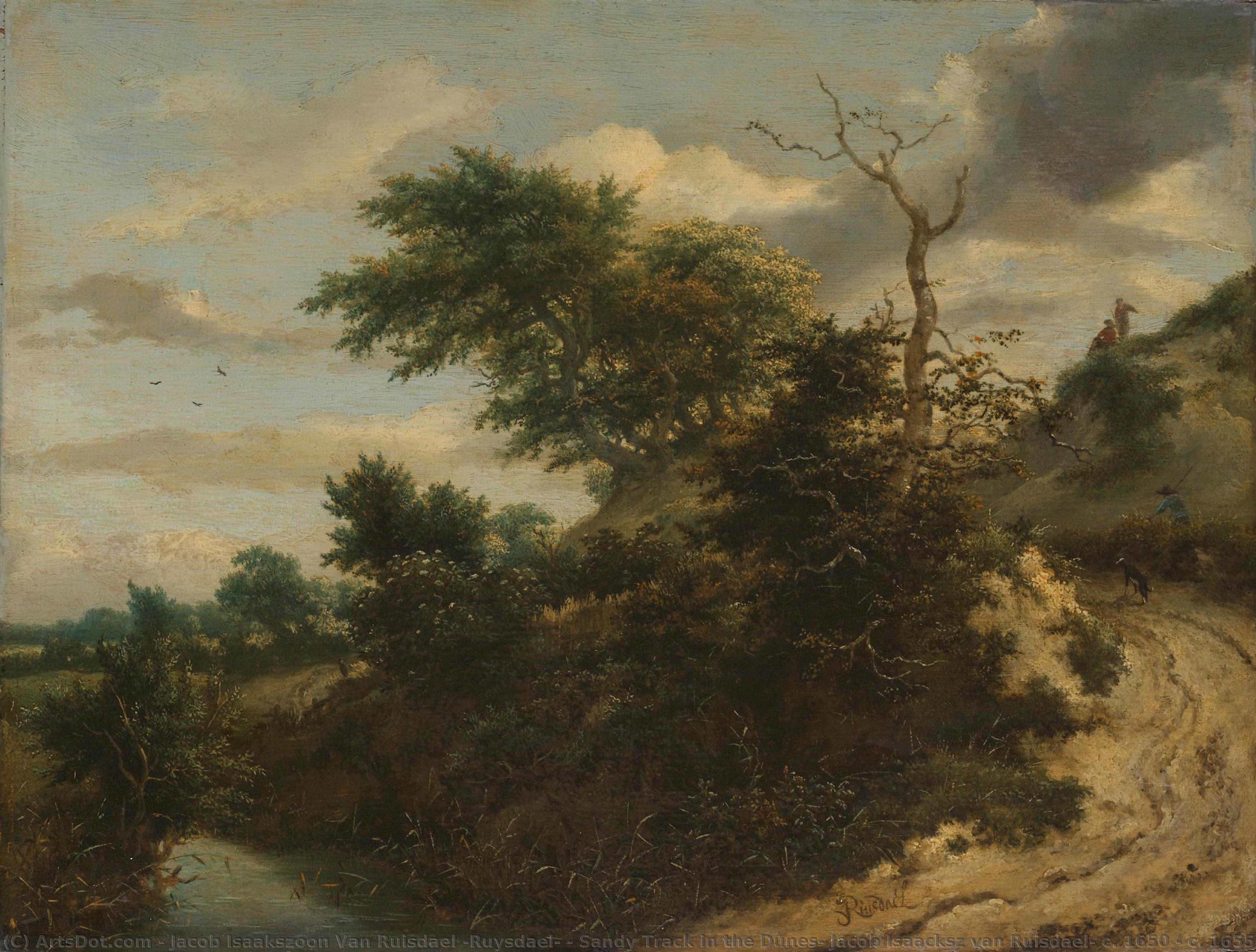 Sandy Track In The Dunes, Jacob Isaacksz Van Ruisdael, C. 1650 - C. 1655 — Jacob Isaackszoon Van Ruisdael